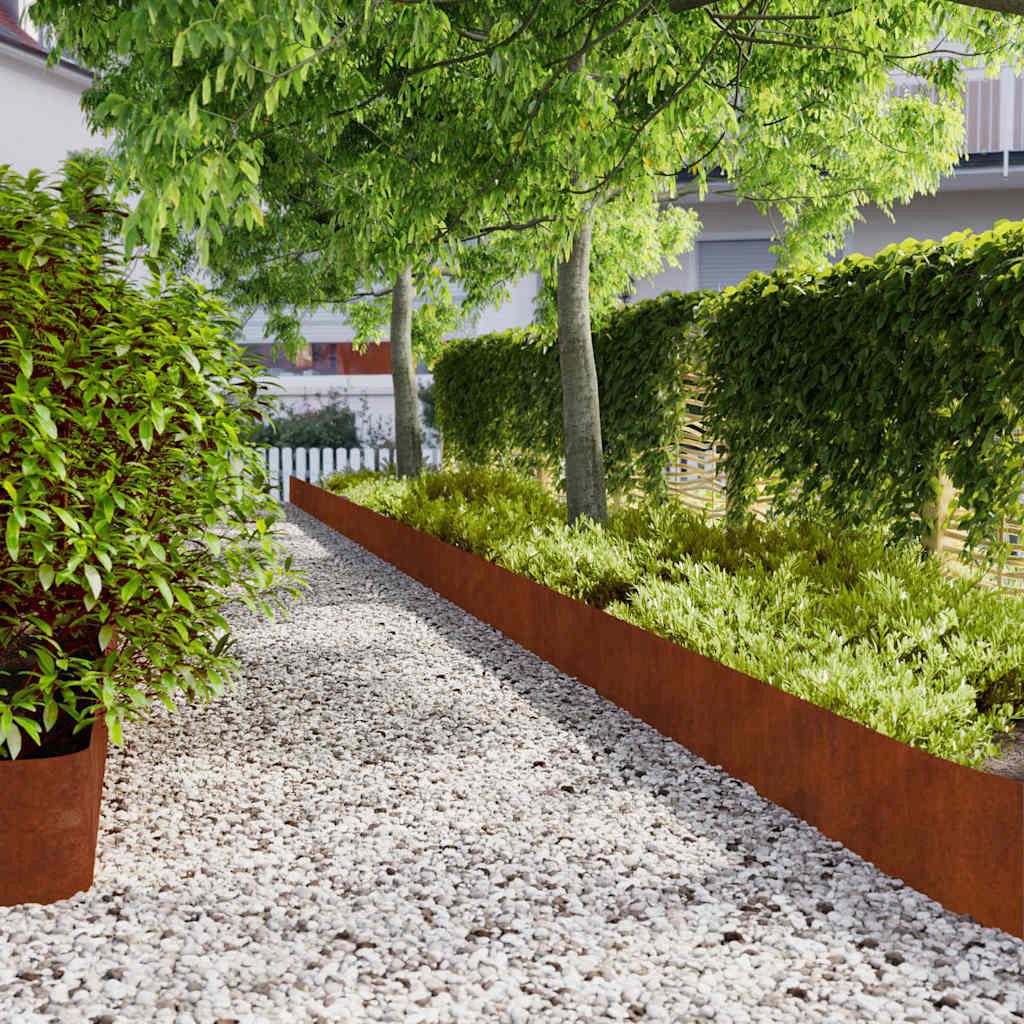 vidaXL Beetumrandung Rasenkanten 20 Stk. 25x103 cm Flexibel Wetterfester Stahl
