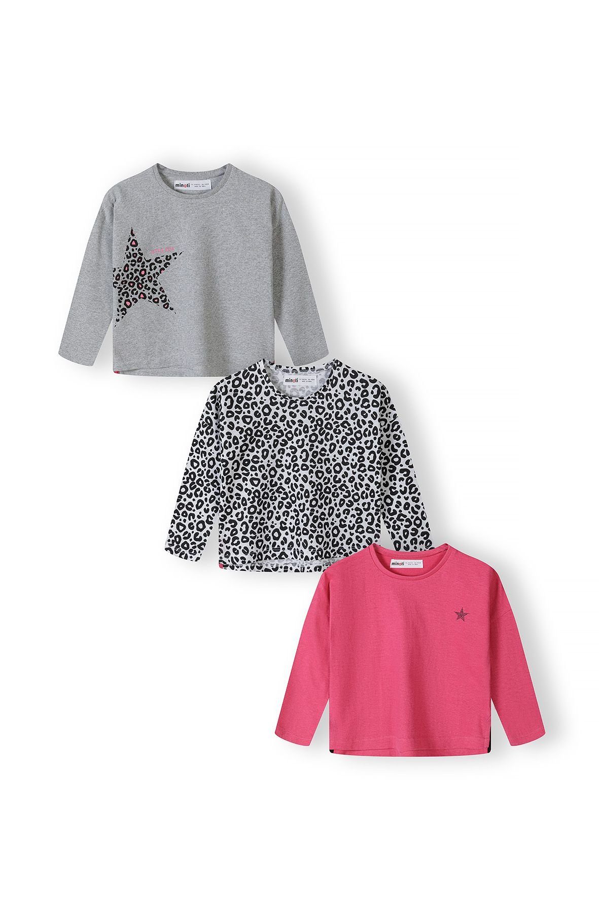 3er-Pack Langarmshirt (1y-8y) Grau Langarm-T-Shirts MINOTI