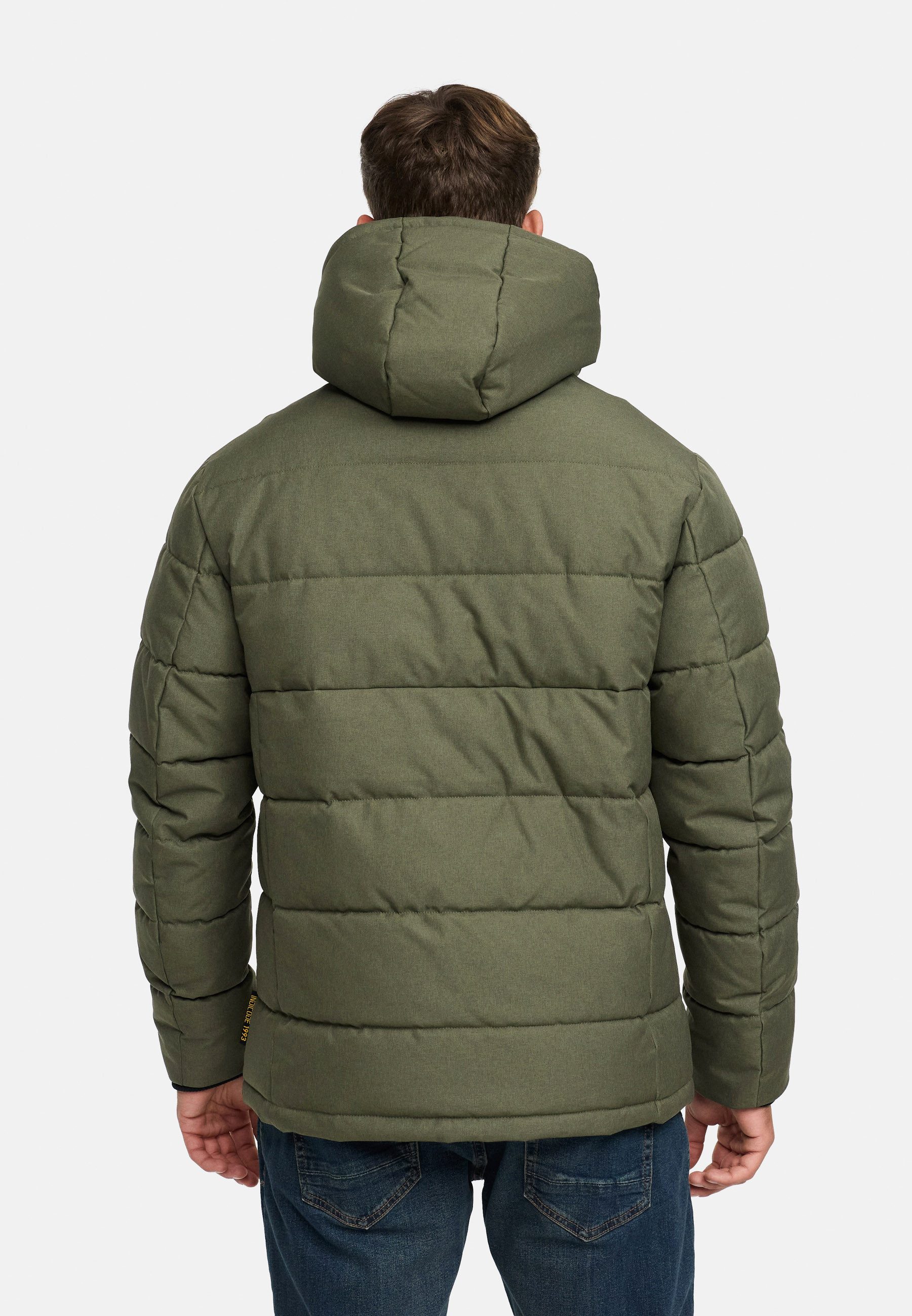 Indicode Winterjacke Herren INHebero Jacke Winter Herrenjacke Wattierte Steppjacke mit Kapuze und Reißverschluss