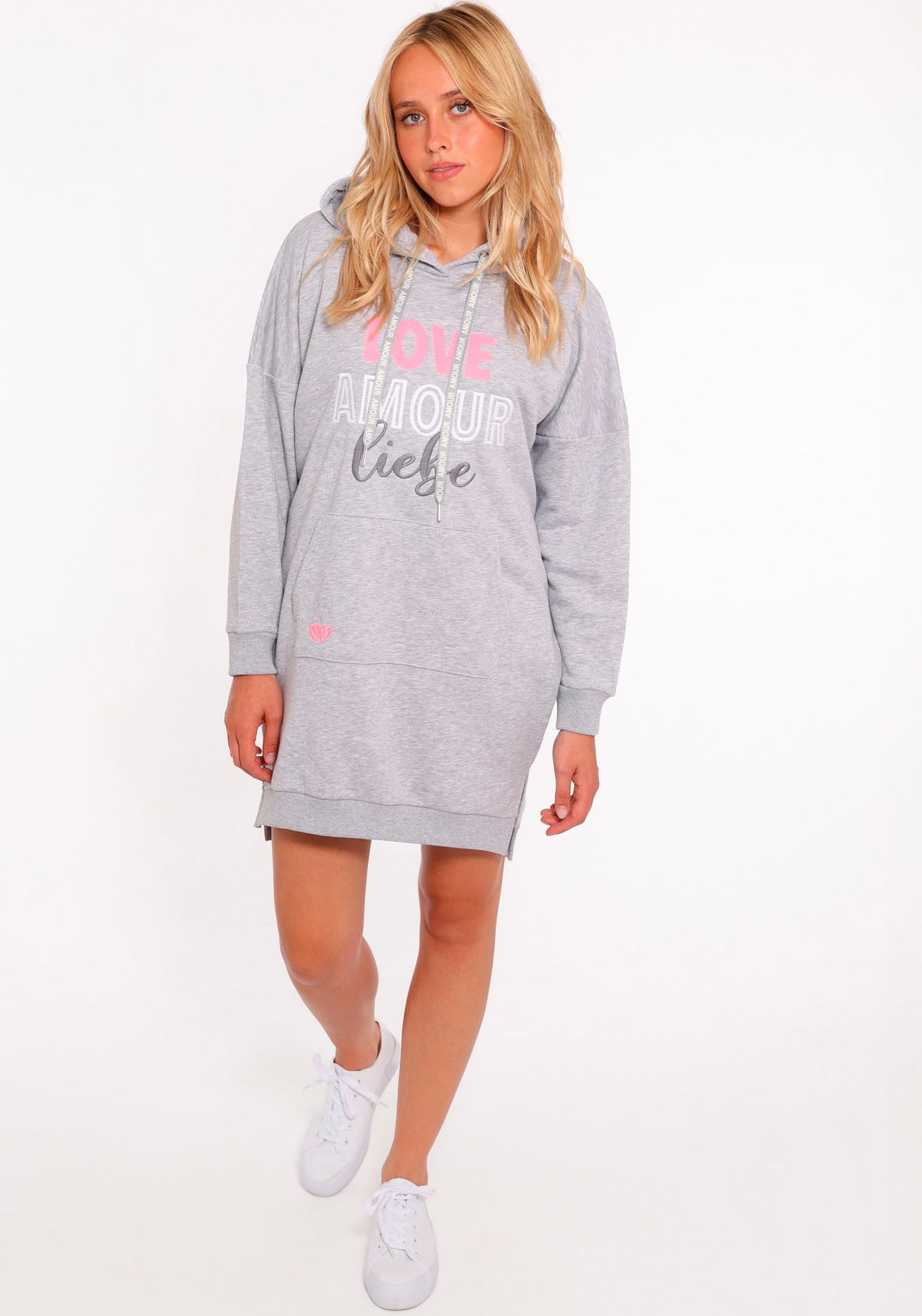 Zwillingsherz Sweatkleid "Love Amour Liebe" mit günstig online kaufen