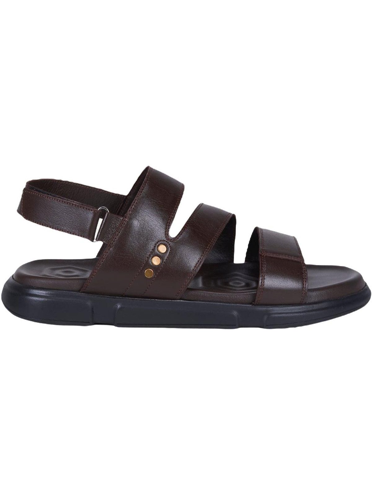 Desa DESA Herren-Ledersandalen mit Nietenbesatz Badezehentrenner