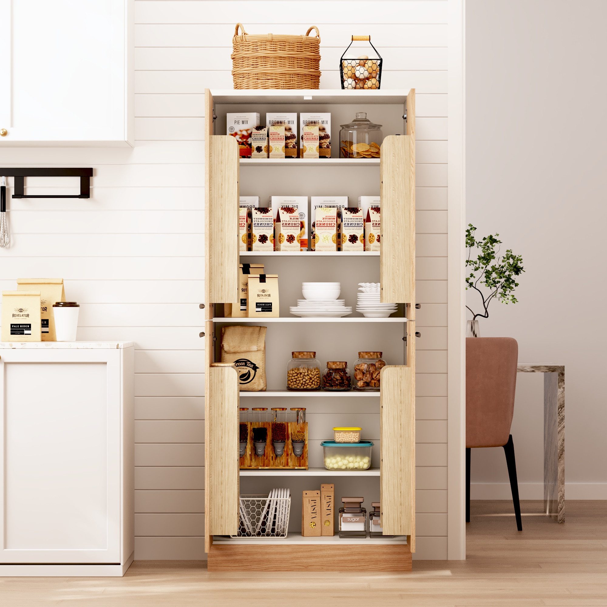Küchenbuffet Kühlschrank-ähnlicher Vorratsschrank mit verstellbaren Böden