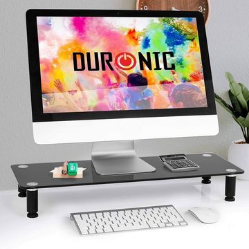 Duronic Monitorständer, (DM052-4 Monitorständer, 70 x 24 cm schwarze Glasplatte, Bis 20 kg, Ergonomischer Bildschirmständer Schreibtisch, Schreibtischaufsatz Monitor und Laptop, Bildschirmerhöhung LCD LED OLED TV)