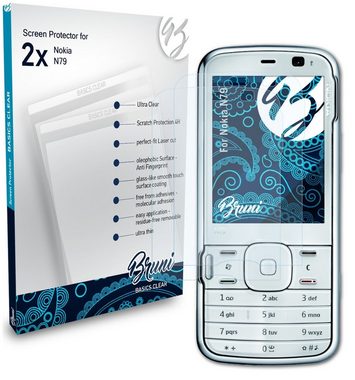 Bruni Schutzfolie Glasklare Displayschutzfolie für Nokia N79, (2 Folien), praktisch unsichtbar