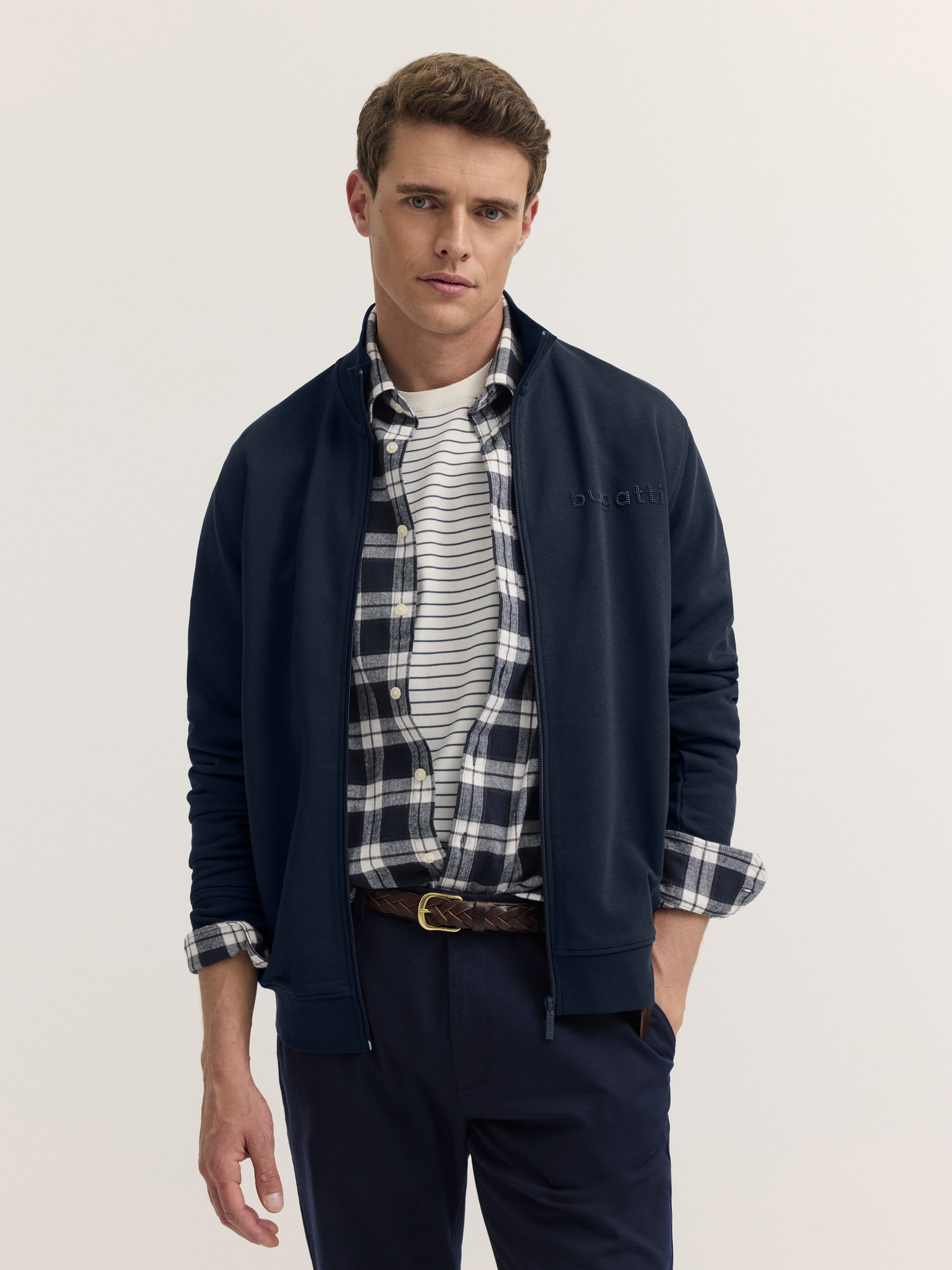 bugatti Sweatjacke Modern Fit Modern Fit Baumwollmix Reißverschluss