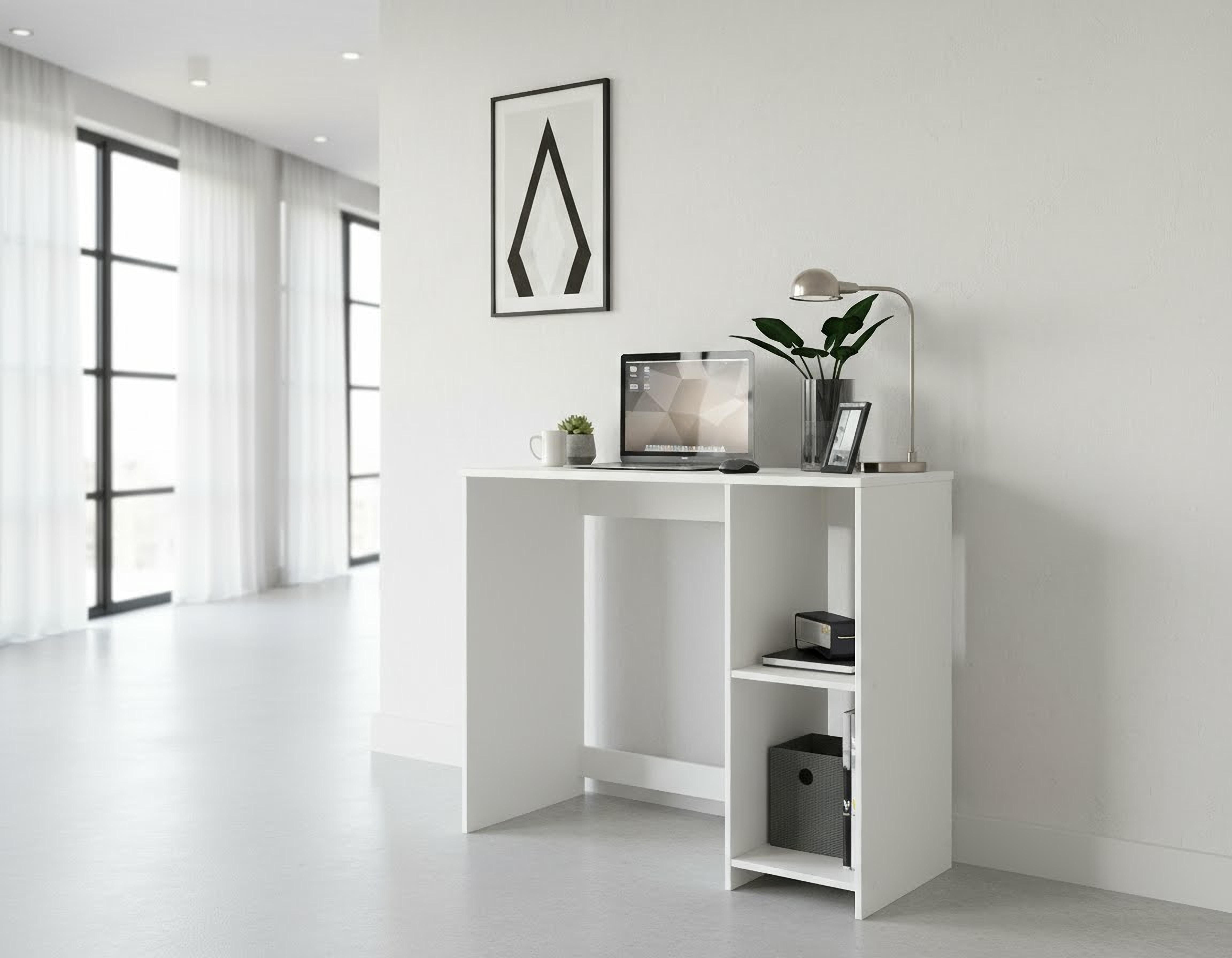 OTTO home Schreibtisch BAKAR, Laptoptisch, Computertisch, 2 offene Fächer, platzsparend, Breite 80 x Tiefe 40 cm