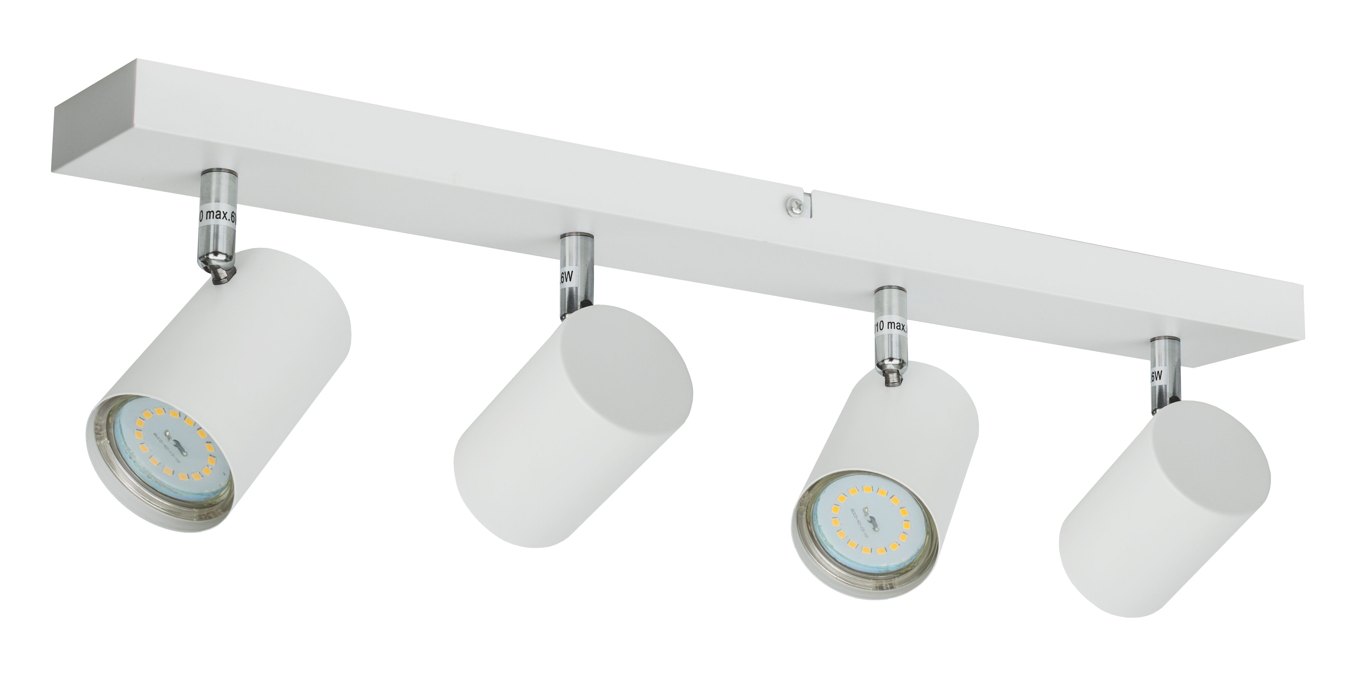 TRANGO LED Deckenleuchte, 4-flg. 1018W Deckenleuchte inkl. 4x 3-Stufen dimmbar 4.8 Watt GU10 3000K warmweiß LED-Leuchtmittel Weiß-Optik *SIA* Flurleuchte, Küchenleuchte, Deckenlampe, Wohnzimmerlampe, Пятна flexibel verstellbar & schwenkbar
