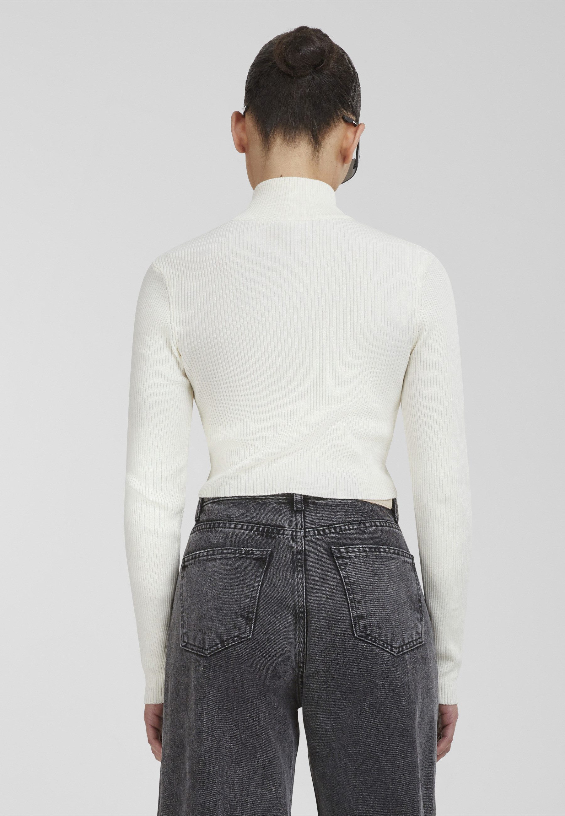 URBAN CLASSICS Cardigan Urban Classics Damen Ladies Cropped Rib Knit Zip Ca günstig online kaufen