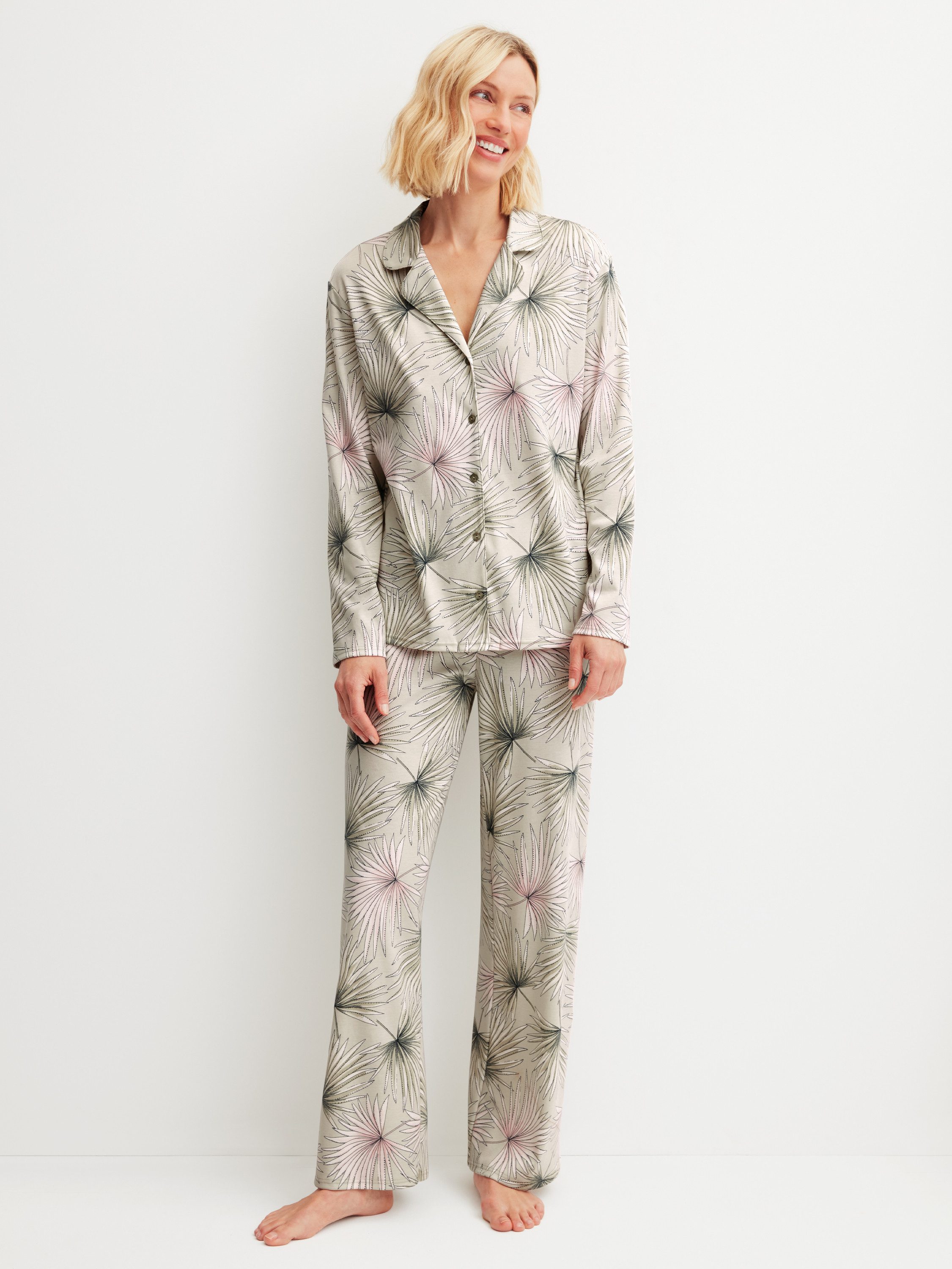 CALIDA Pyjama Botanic Dreams Damen (2 tlg) aus 100% hochwertiger Baumwolle