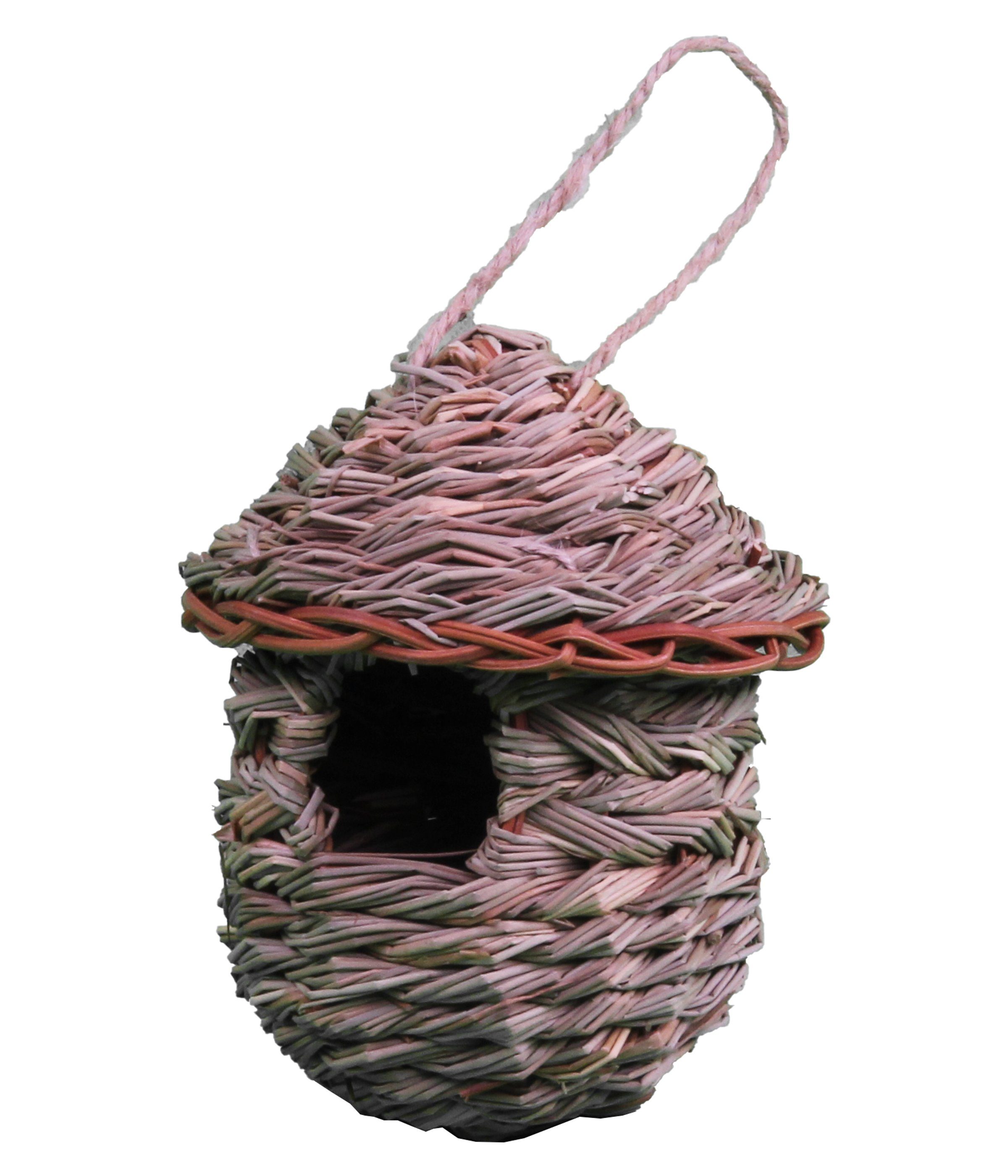 Dehner Nistkasten Natura Premium Nestbeutel Alvar, Ø 14 cm x Höhe 22 cm, 40 mm Flugloch, aus schönem Borstgras