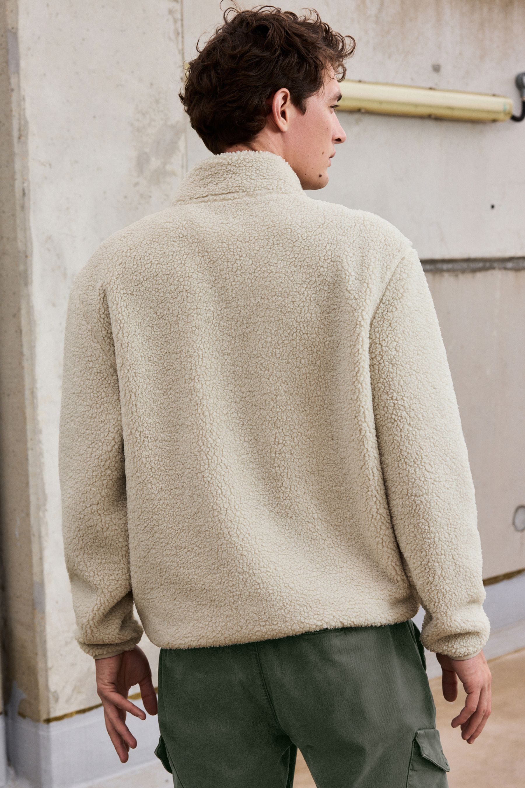 Next Fleecepullover Fleece-Troyer aus Borg (1-tlg) günstig online kaufen