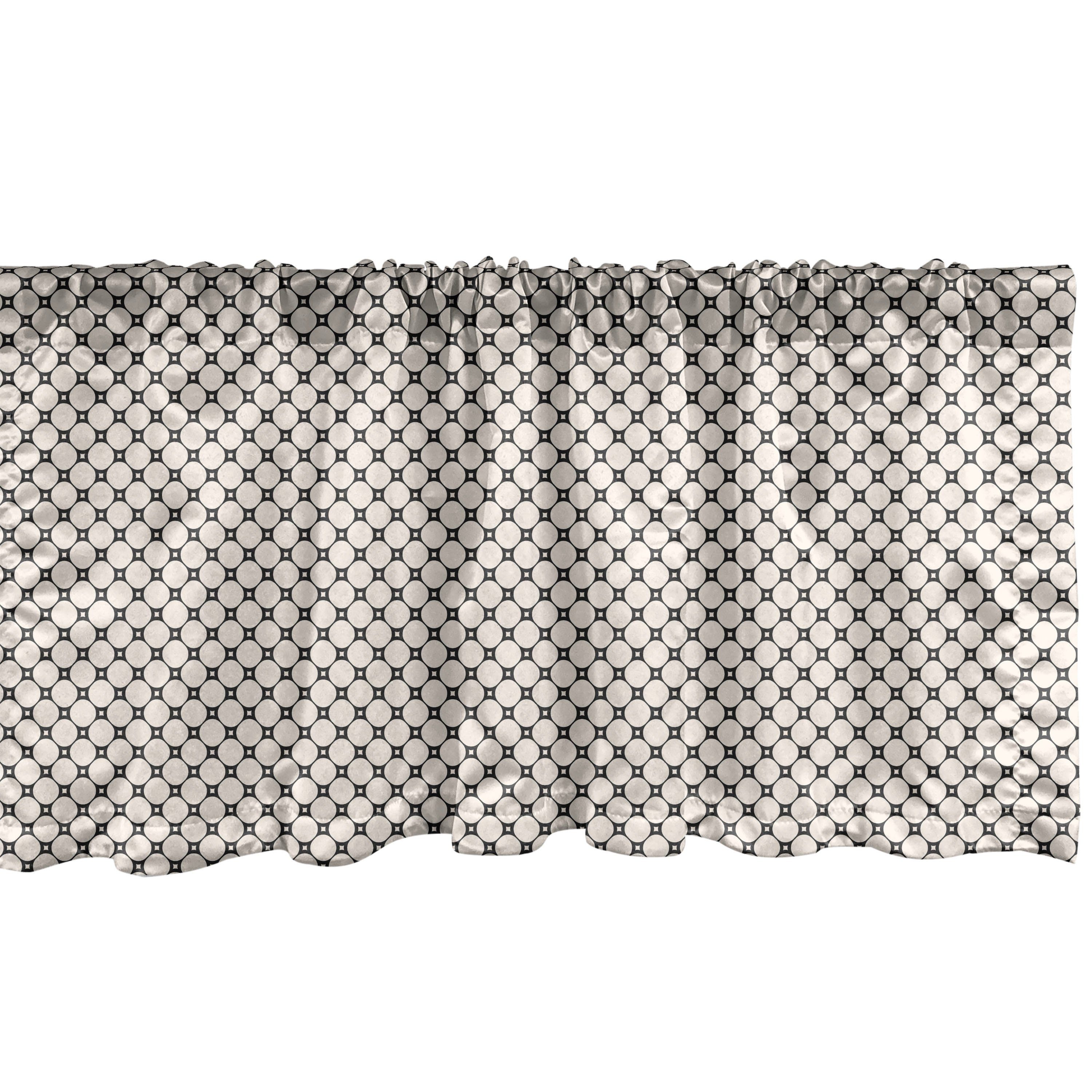 Scheibengardine Vorhang Volant für Küche Schlafzimmer Dekor mit Stangentasche, Abakuhaus, Microfaser, Abstrakt Rhythmische Mesh-Design-Nets
