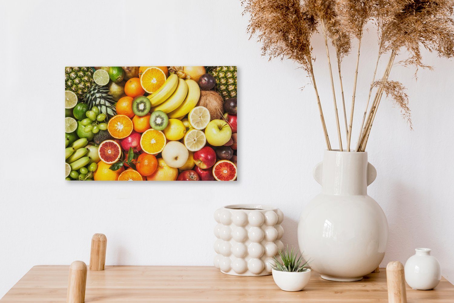 - Leinwandbilder, Wanddeko, Banane Leinwandbild Kiwi - OneMillionCanvasses® (1 Aufhängefertig, 30x20 Wandbild St), cm Obst,
