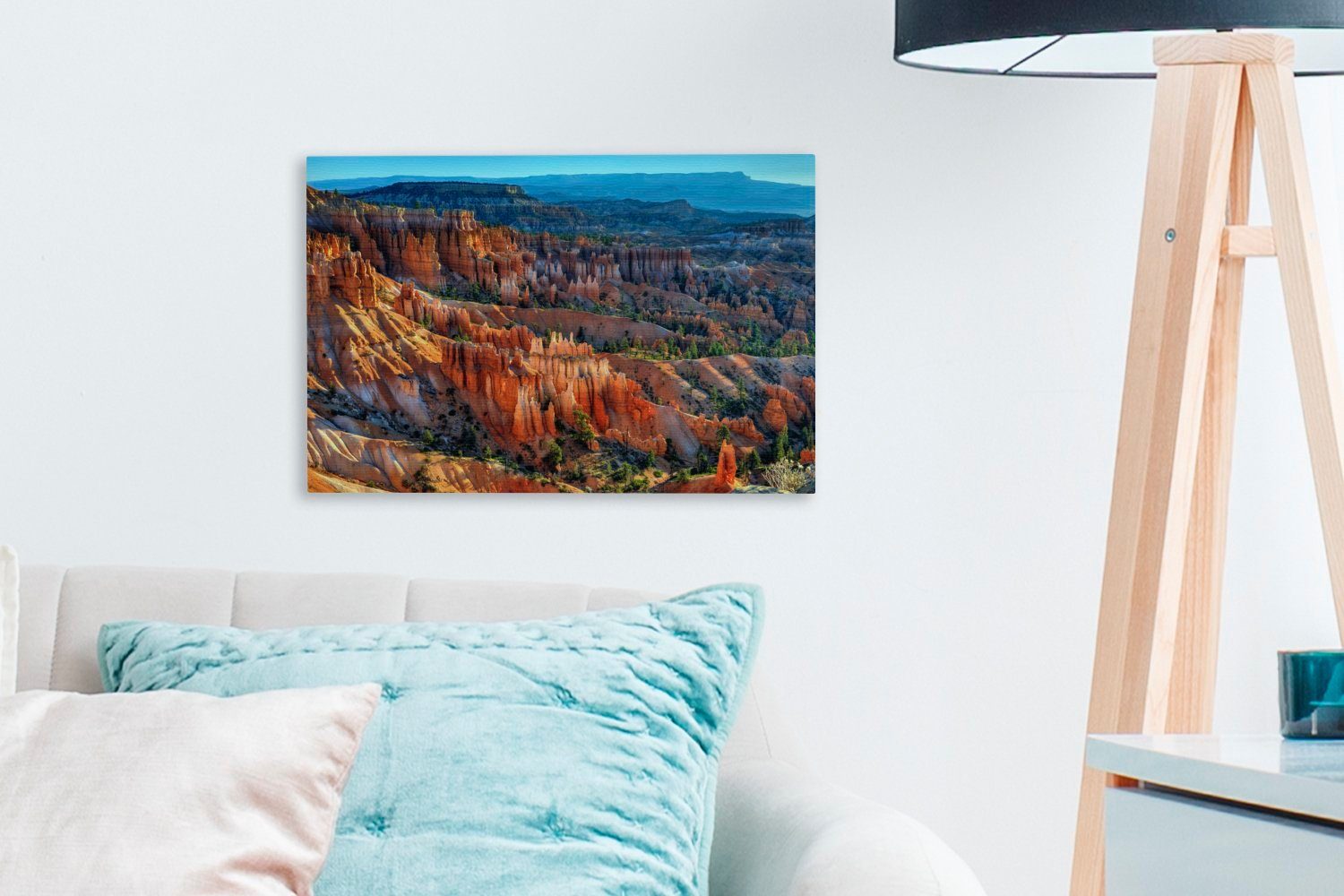 über OneMillionCanvasses® Himmel nordamerikanischen dem Leinwandbilder, Blauer St), Wanddeko, Leinwandbild Aufhängefertig, Canyon, Bryce Nationalpark (1 cm 30x20 Wandbild