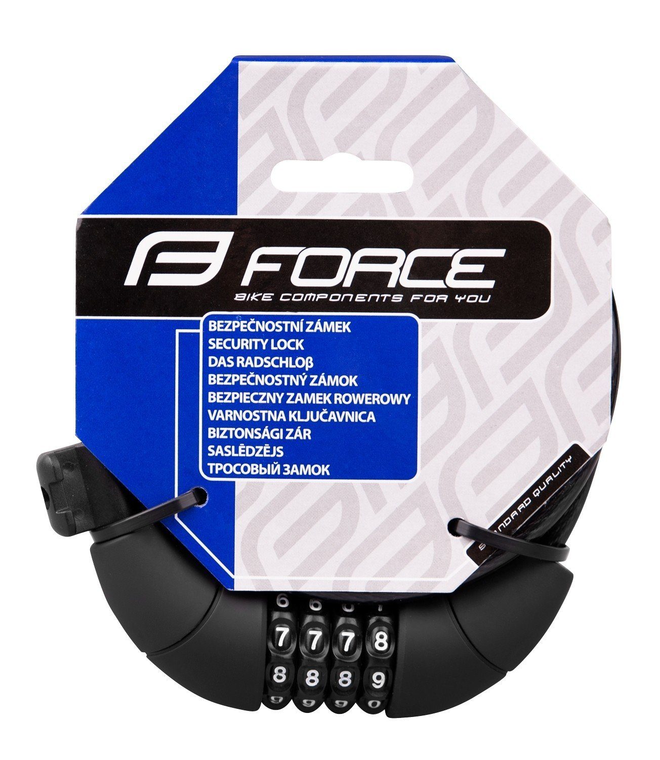 Thumbnail - FORCE Seilschloss Zahlcode-Schloss 180cm/8mm mit Halter