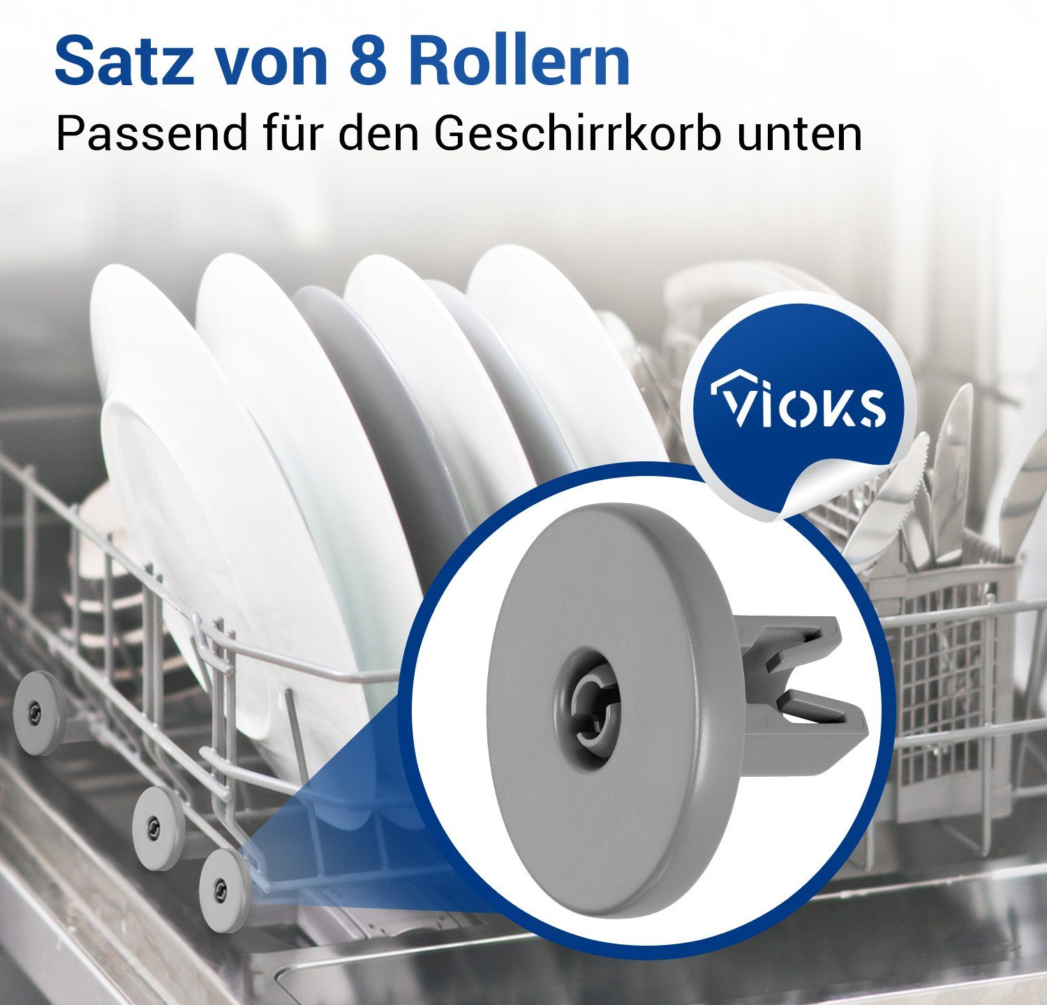 VIOKS Montagezubehör Geschirrspüler Korbrollen Ersatz für günstig online kaufen