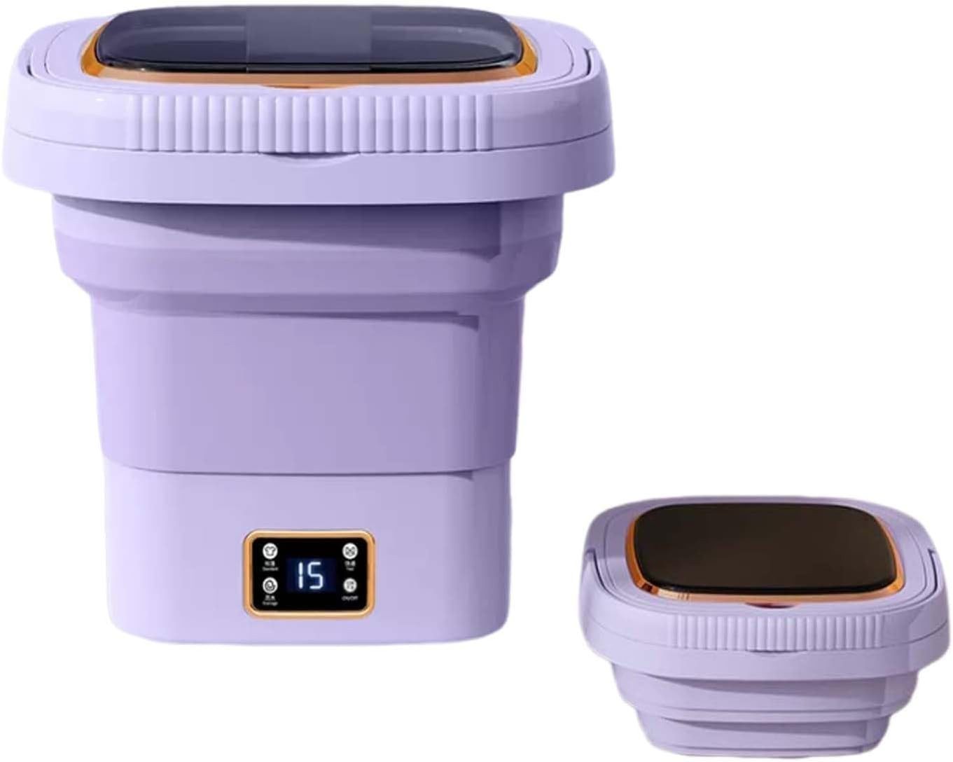 MOPUEA Wäscheschleuder Mini-Waschmaschine faltbar mit Drehfunktion Digitalanzeige tragbar 9 L, Faltbar, digitaler Timer, Schleuderfunktion