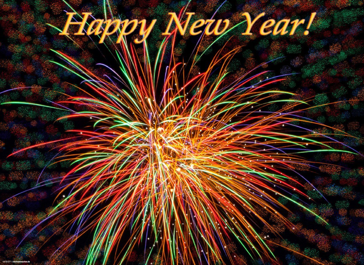 Tischsetmacher Platzset Silvester - Happy New Year - buntes Feuerwerk - 44 günstig online kaufen