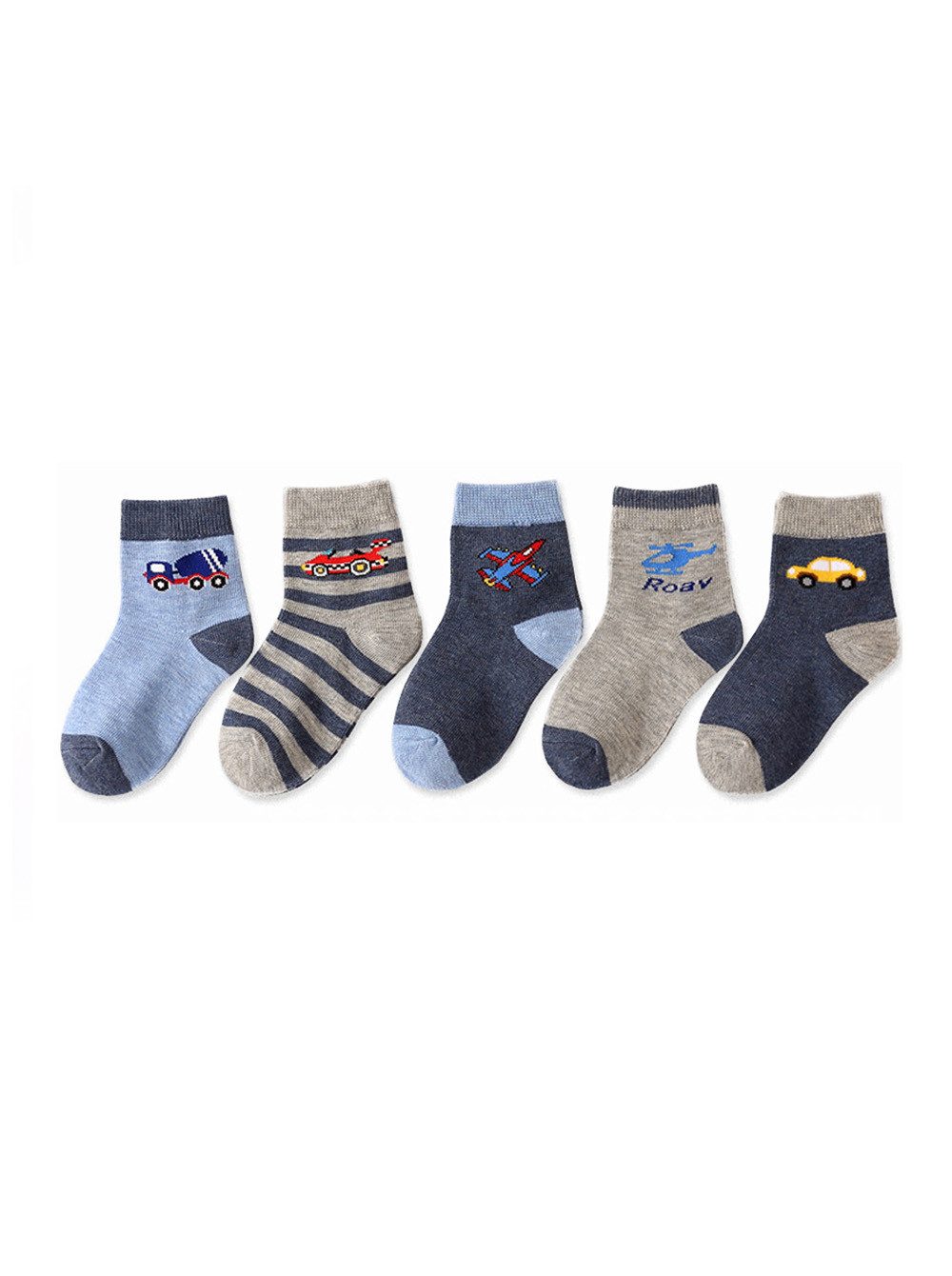 axy Langsocken axy Kinder Socken 5 Paar Multipack Jungen Mädchen Kindersocken (5er Pack) Geschenke Bunte Weich Kindersocken Autos Dinos