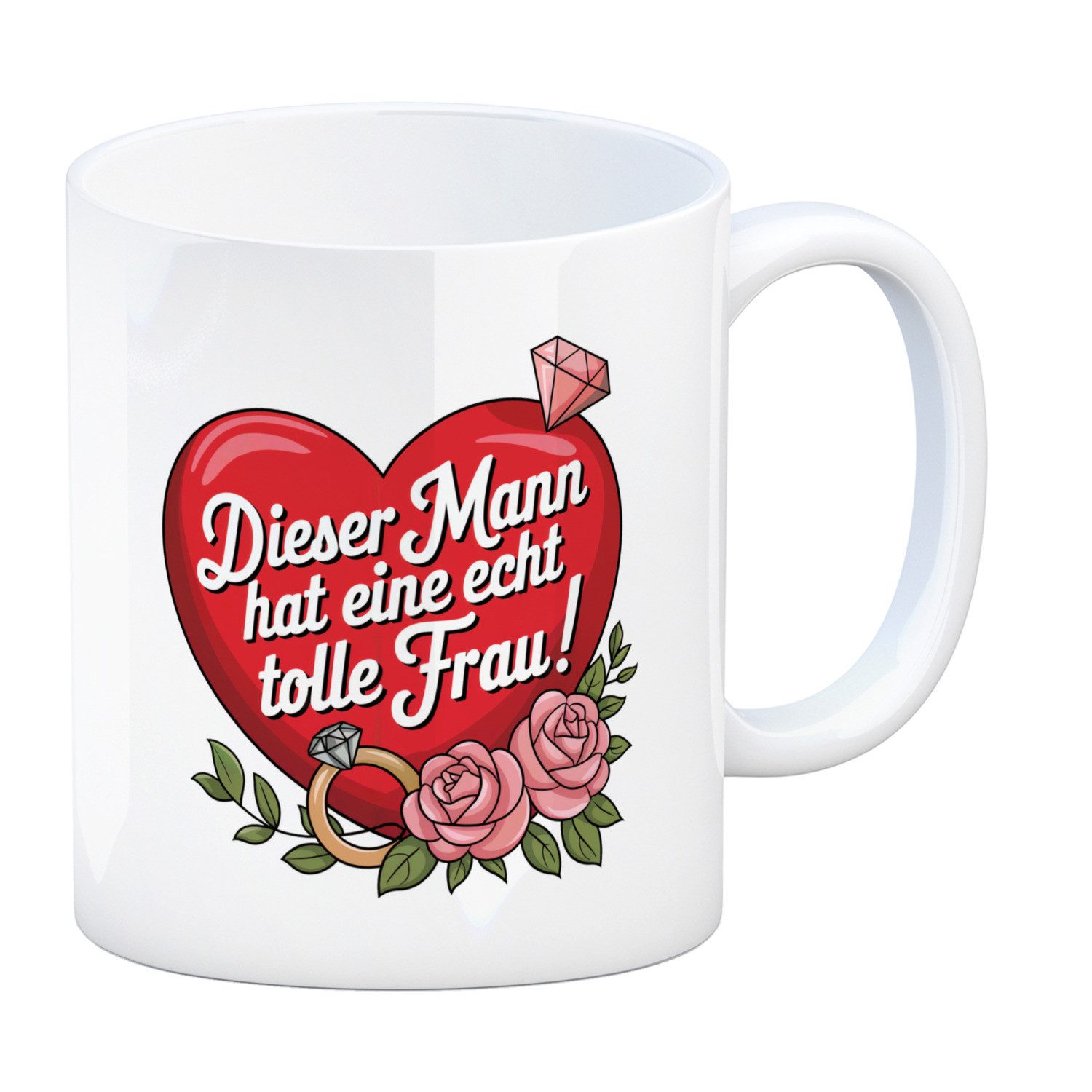 speecheese Tasse Dieser Mann hat eine echt tolle Frau Kaffeebecher
