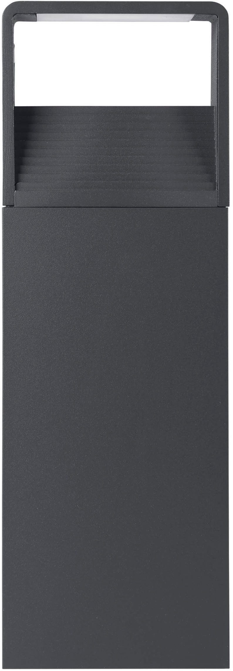 EGLO Sockelleuchte Doninni 1 Außen-Stehlampe, Außenleuchte aus Kunststoff, IP44, Lampe, LED fest integriert, Warmweiß, Stehleuchte - L13,5 x B7,5 x H40 cm - anthrazit - 6,2W inkl.