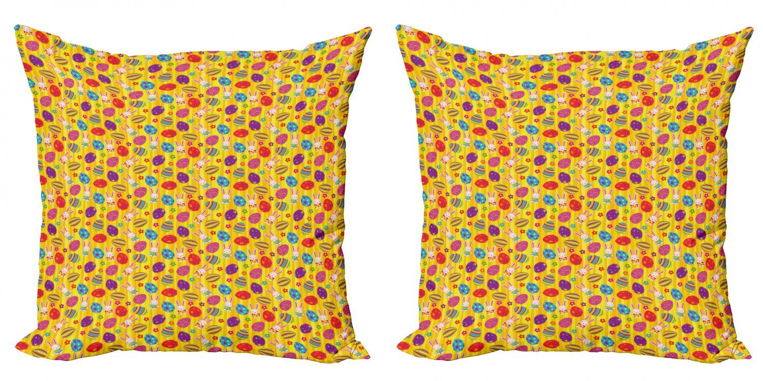 Kissenbezüge Modern Accent Doppelseitiger Funky Hasen Digitaldruck, Ostern Stück), (2 Abakuhaus Gänseblümchen