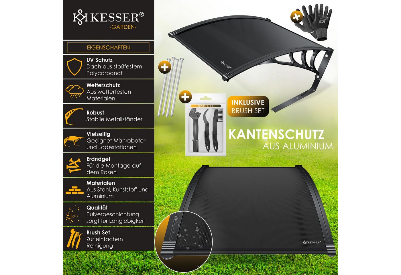Thumbnail - KESSER Mähroboter-Garage, Mähroboter Garage Dach Carport Überdachung für Mähroboter