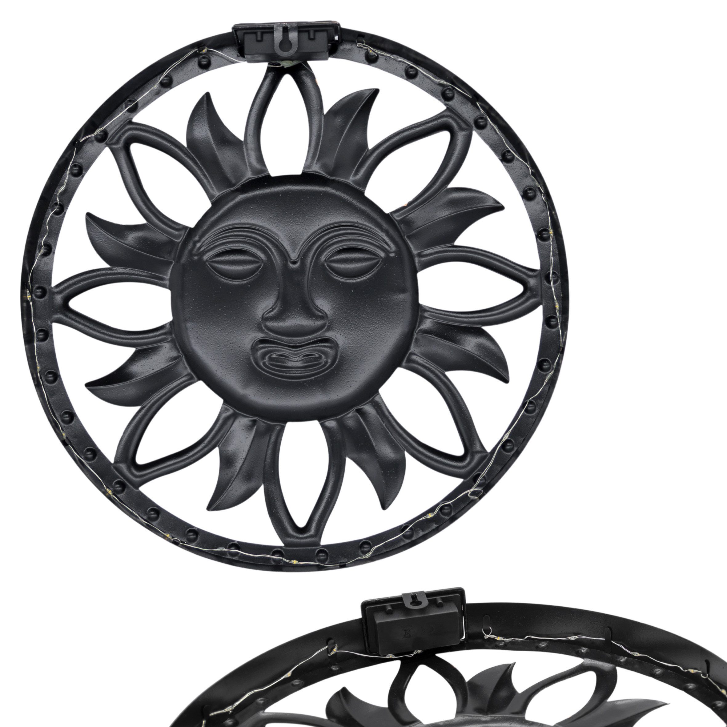 Spetebo Wandbild Solar Wandbild Sonne in bronze mit 25 LED - 37 cm, Sonne (Anzahl, 1 St), Mit Einschaltautomatik bei Dämmerung – Bild 5 von 5