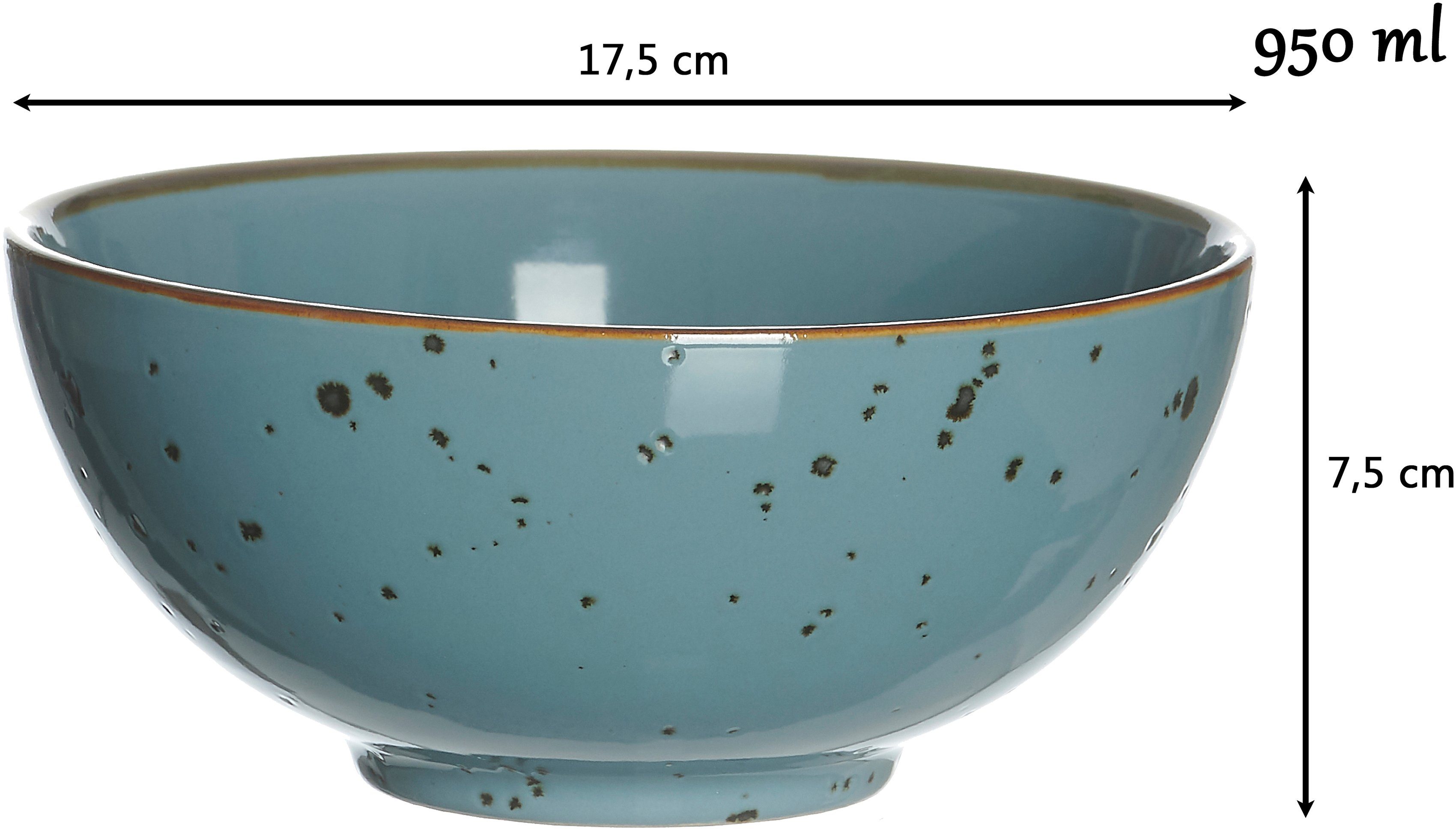 & 2-tlg), Ritzenhoff Steinzeug, Ø (Set, blau cm Breker Schale Buddha-Bowls, Xico, 17,5