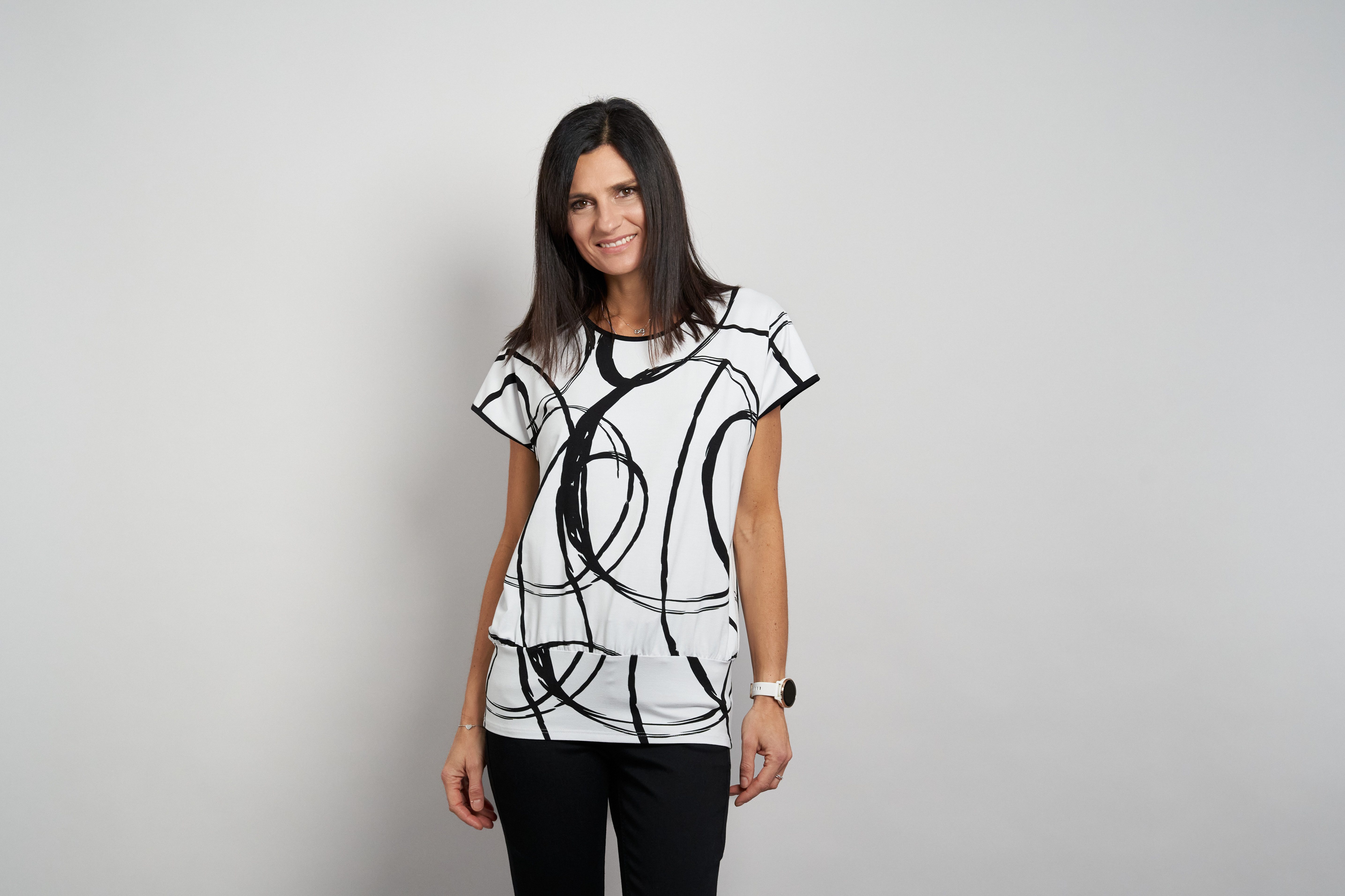 Seidel Moden Kurzarmshirt mit grafischem Muster - Rundhals - MADE IN GERMANY