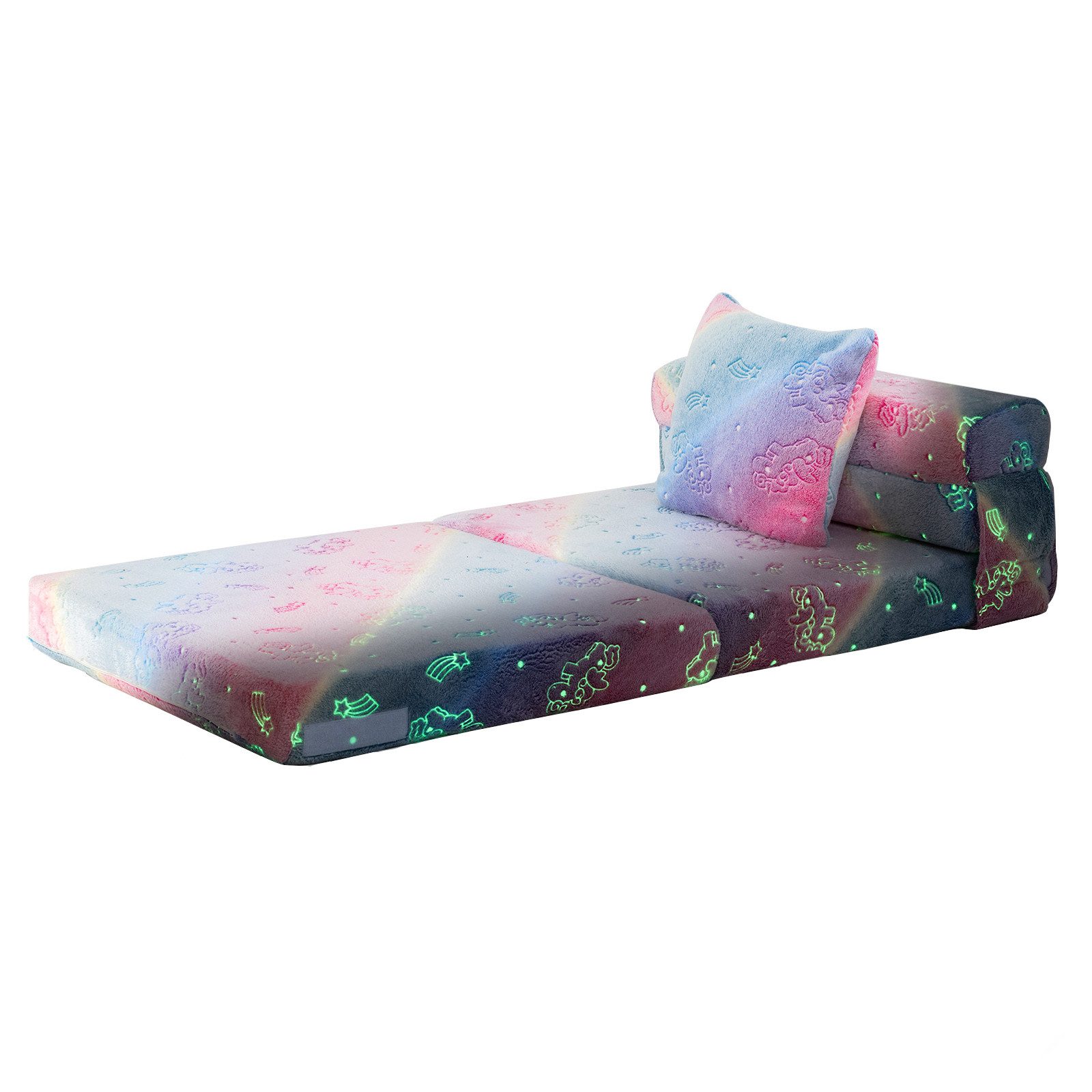 Klappmatratze, COSTWAY, 10 cm hoch, Kindersofa, 4in1 Spielsofa, im Dunkeln günstig online kaufen