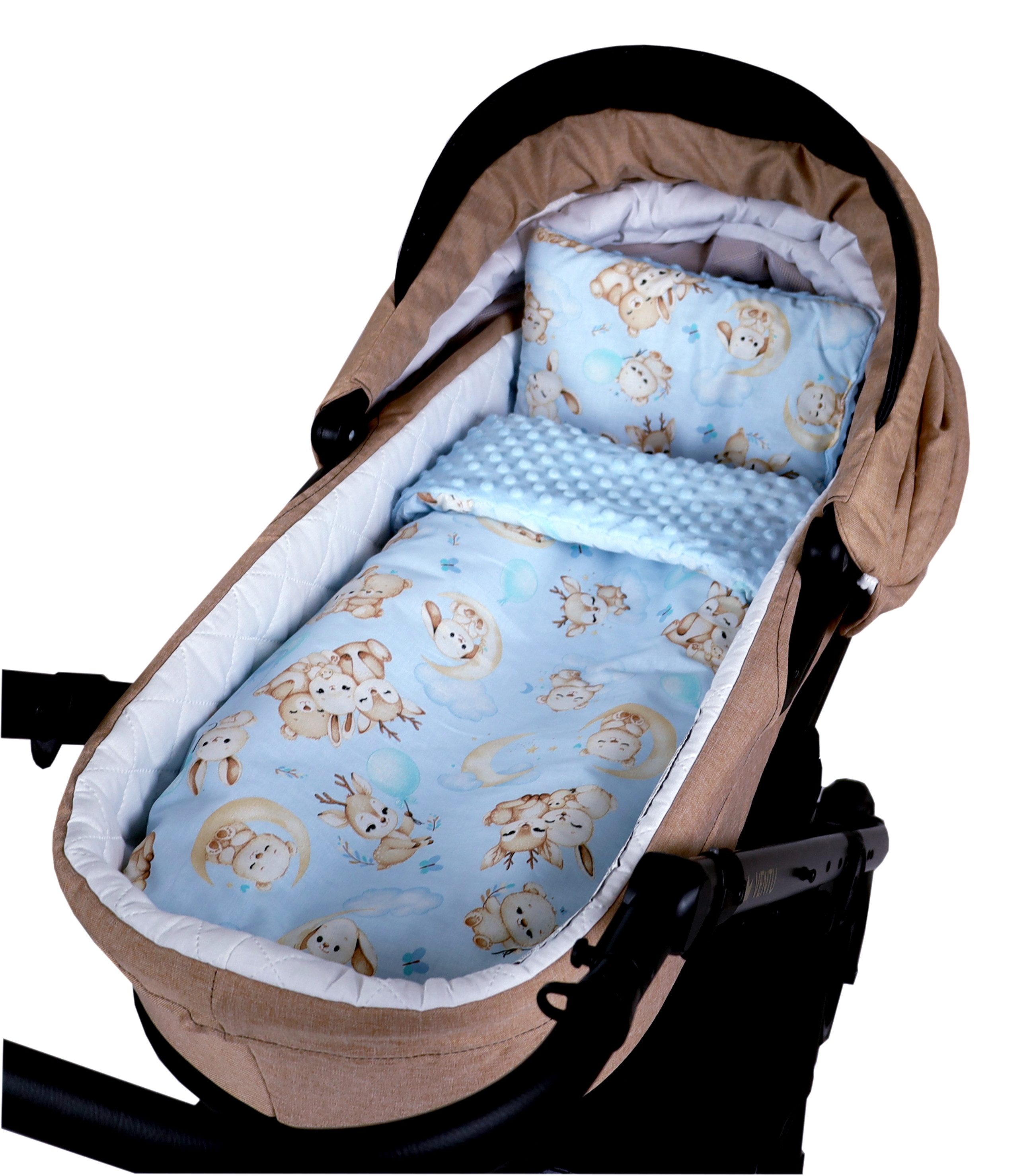Kinderdecke BABYLUX Babydecke MINKY 2Set Kuscheldecke Decke 75 x 60cm Kinderwagen, BabyLux, MP163 Blau + Schnuckis