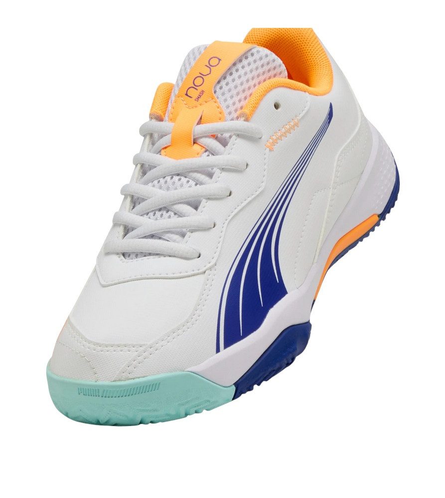 PUMA Padelschuhe Nova Smash Allcourt 2025 weiss/bunt Jungen Tennisschuh
