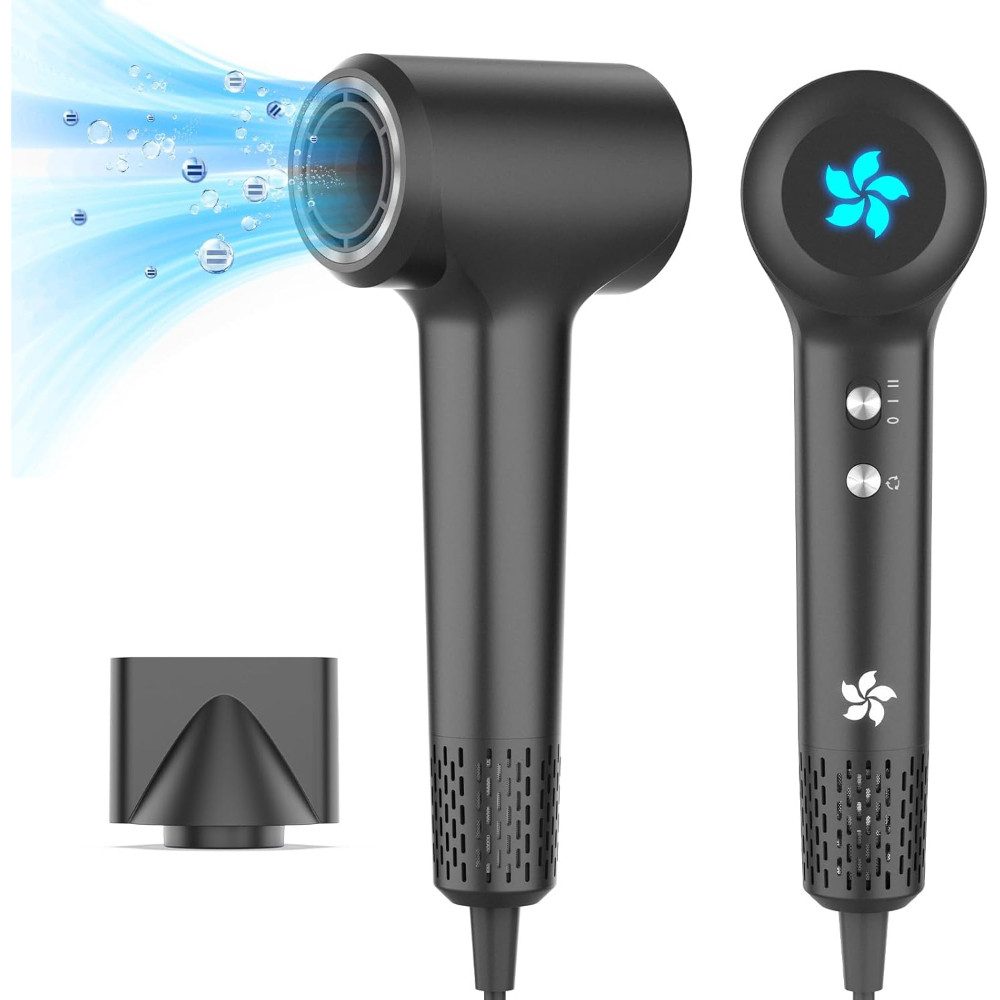 HZD Haartrockner 400 Millionen Plasma Ionen 110000 U/min Bürstenloser Motor Schnelles, 1500 W, Reise- und Heimgebrauch, leicht & ergonomisch für komfortables Styling, 57dB Geräuscharm Hair Dryer Intelligentes Thermostat für Reise Zuhause