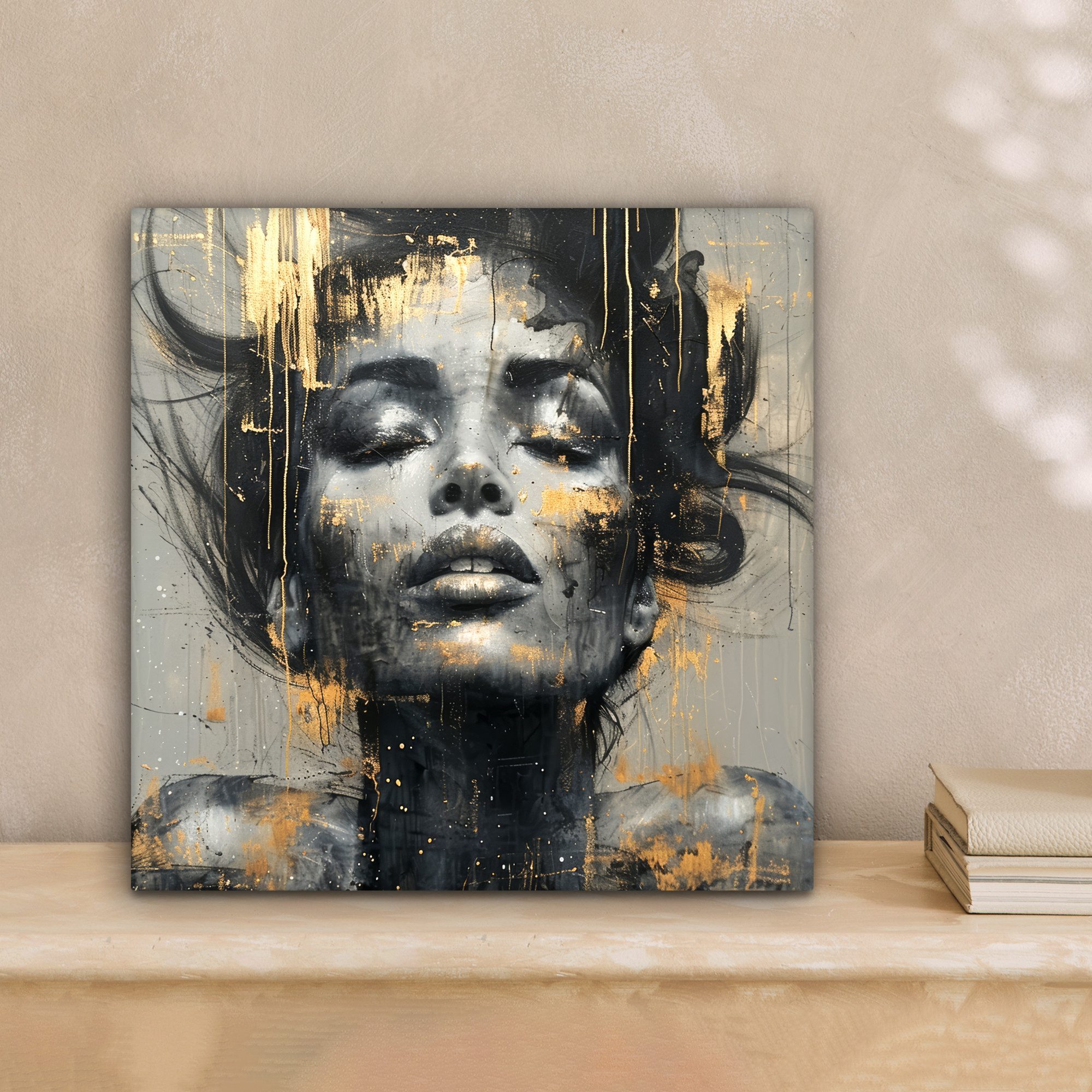 OneMillionCanvasses® Leinwandbild Frau - Kunst - Gold - Abstrakt - Glamour, günstig online kaufen