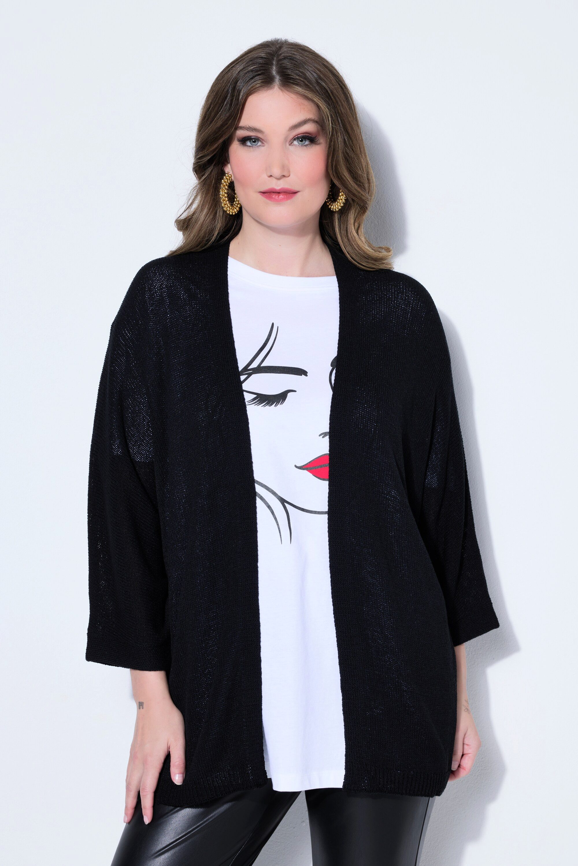 MIAMODA Strickjacke Strickjacke offene Passform 3/4-Fledermaus-Ärmel günstig online kaufen