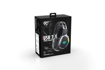 DOTMALL H2018U RGB-Kopfhörer On-Ear Headset mit Mikrofon USB Stereo Sound Gaming-Headset