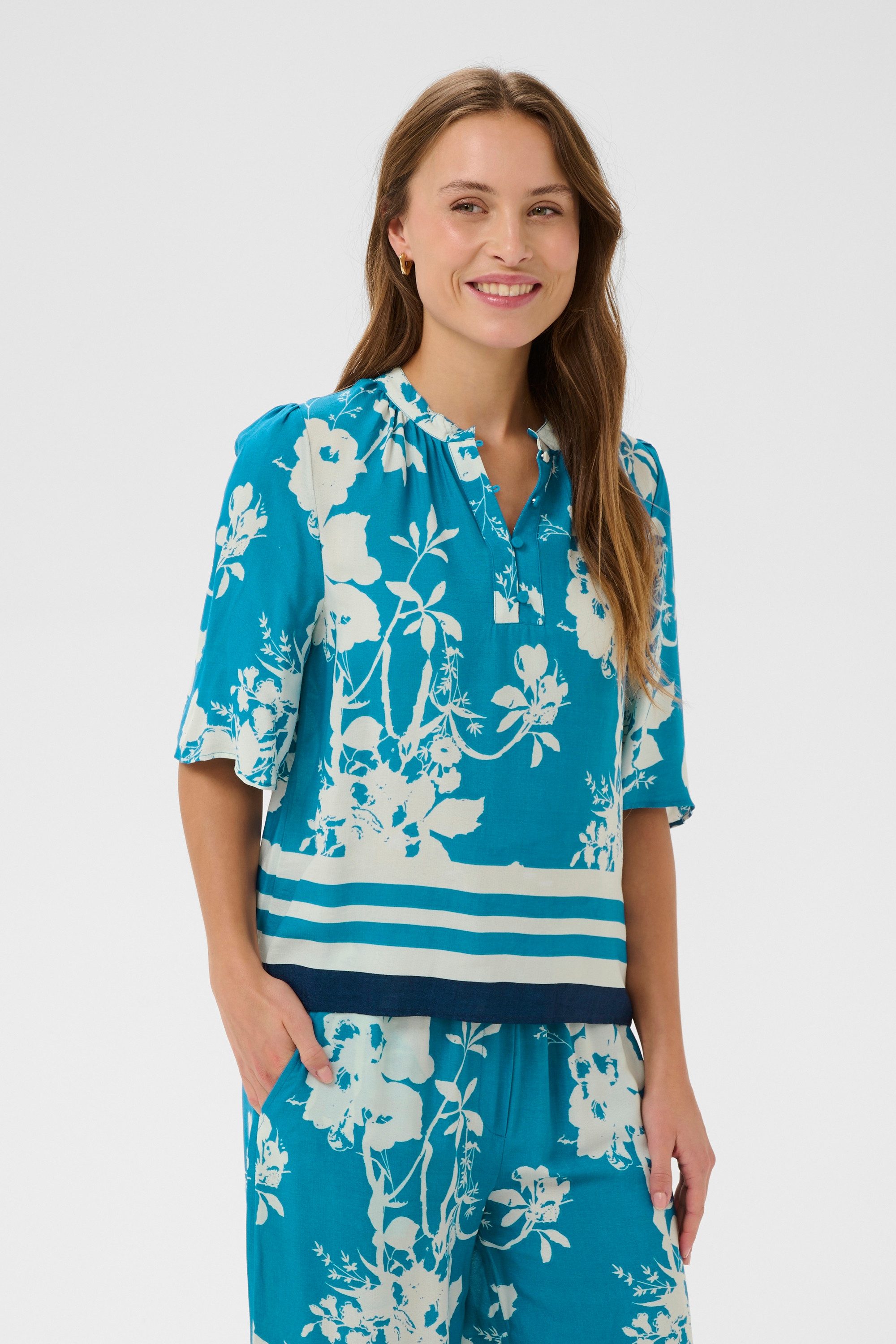 Saint Tropez Kurzarmbluse Kurzarm-Bluse RashedaSZ