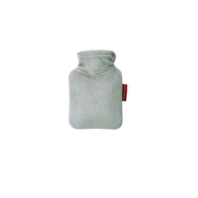 Hugo Frosch Wärmflasche - Mini-Wärmflasche 0,2 l mit Veloursbezug grau, Made in Germany