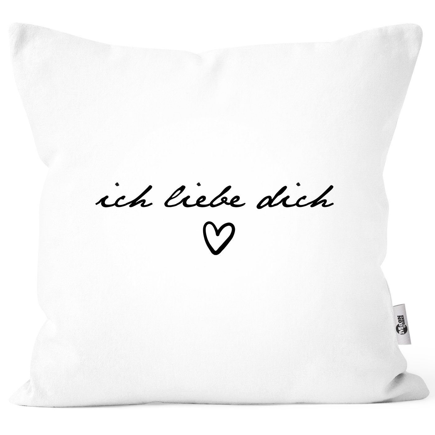 MoonWorks Dekokissen Kissen-Bezug Liebesbotschaft Herz ich liebe dich Gesch günstig online kaufen