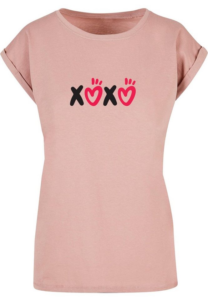 Merchcode T-Shirt Damen Ladies Valentines Day - XOXO Extended Shoulder Tee ( 1-tlg)