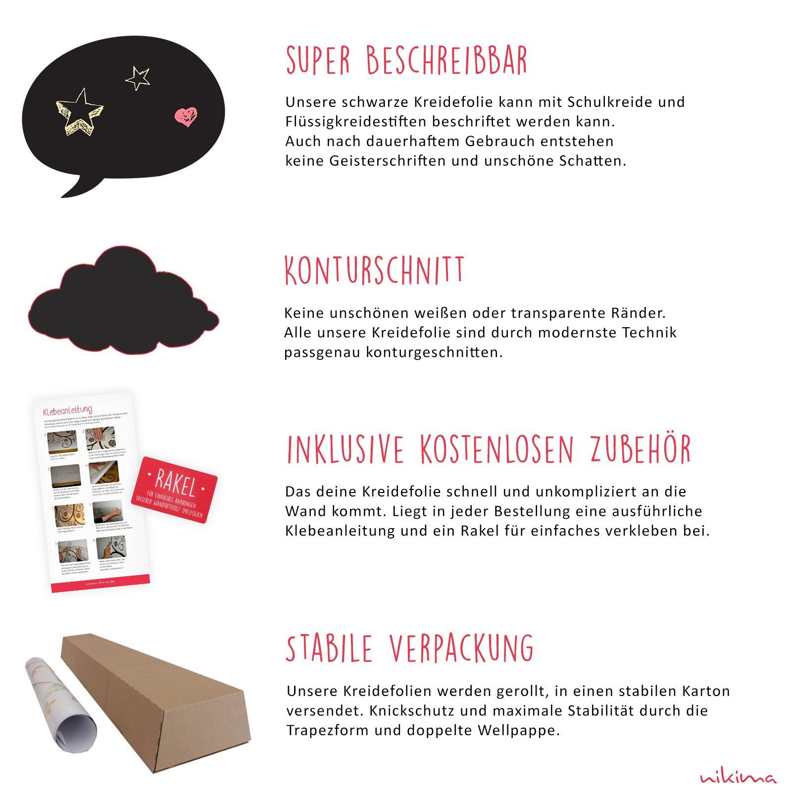 nikima Wandtattoo 001 Haus - selbstklebende Tafelfolie/ Kreidefolie inkl. 3 günstig online kaufen