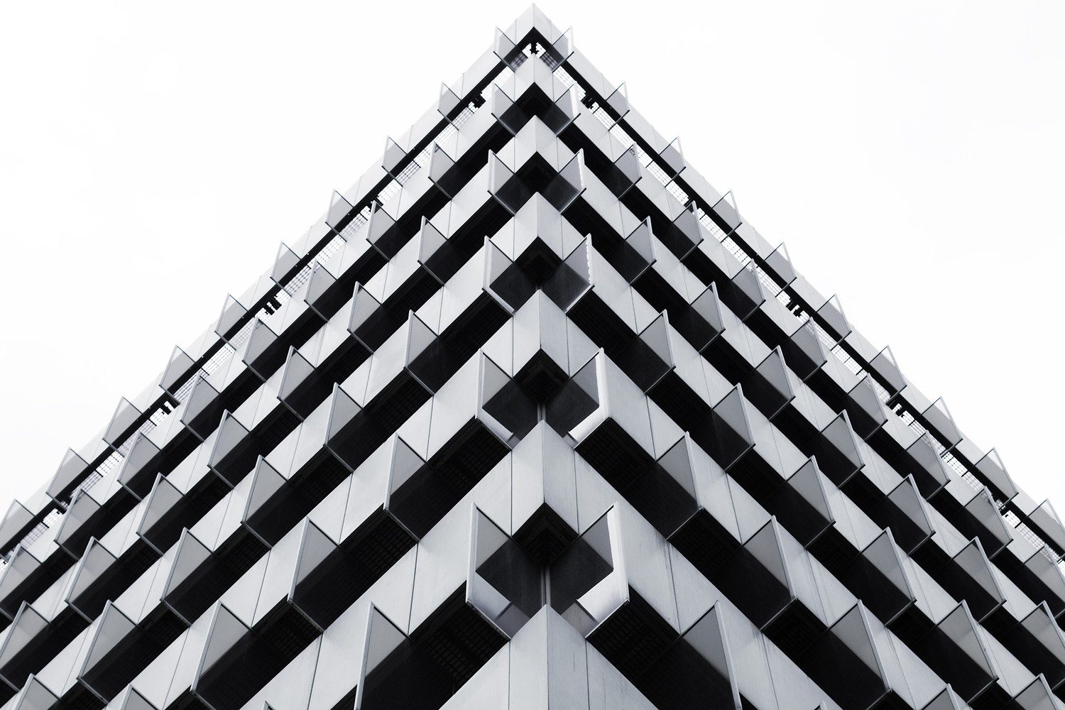 queence XXL-Wandbild Akustikbild Geometrisch Gebäude, Architektonische Elemente, Formen, Gebäude, Schwarz-Weiß (1 St), Einfache Akustiklösung ohne Baumaßnahme, Schalldämmung, Paneele