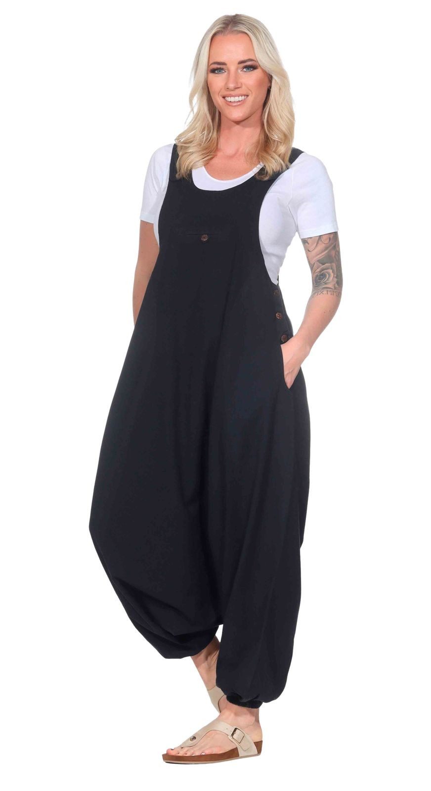 KUNST UND MAGIE Haremshose Kunst und Magie Hippie Latzhose Haremshose Hose Psy Goa 70er Overall