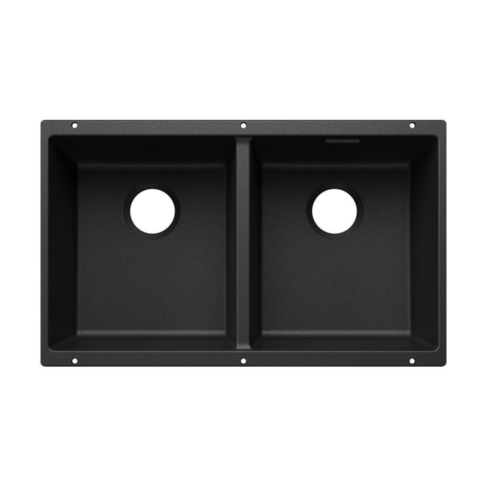 Blanco Granitspüle SUBLINE 350/350-U Silgranit, InFino, ohne Ab- und Überlaufgarnitur, an, 75,5/460 cm