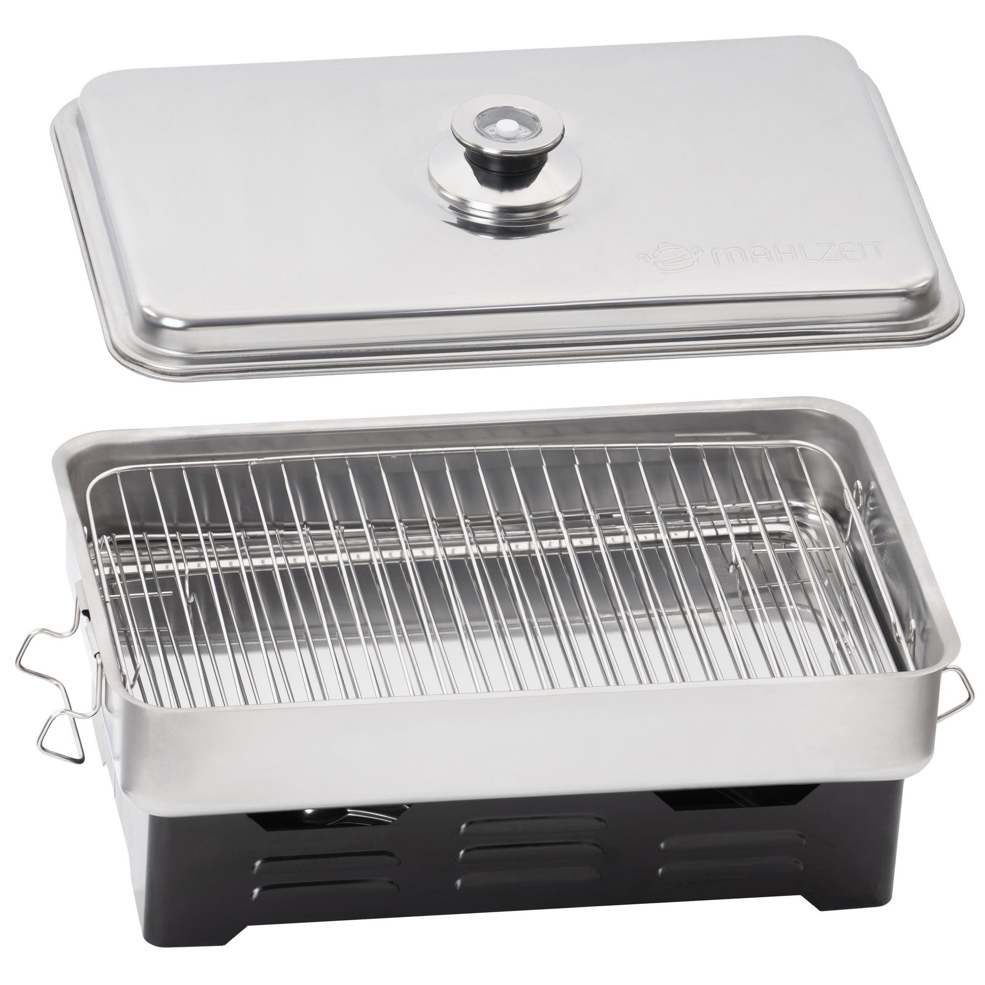 Mahlzeit Räucherofen Edelstahl Tischräucherofen, Räucherofen mit Thermometer, Smoker