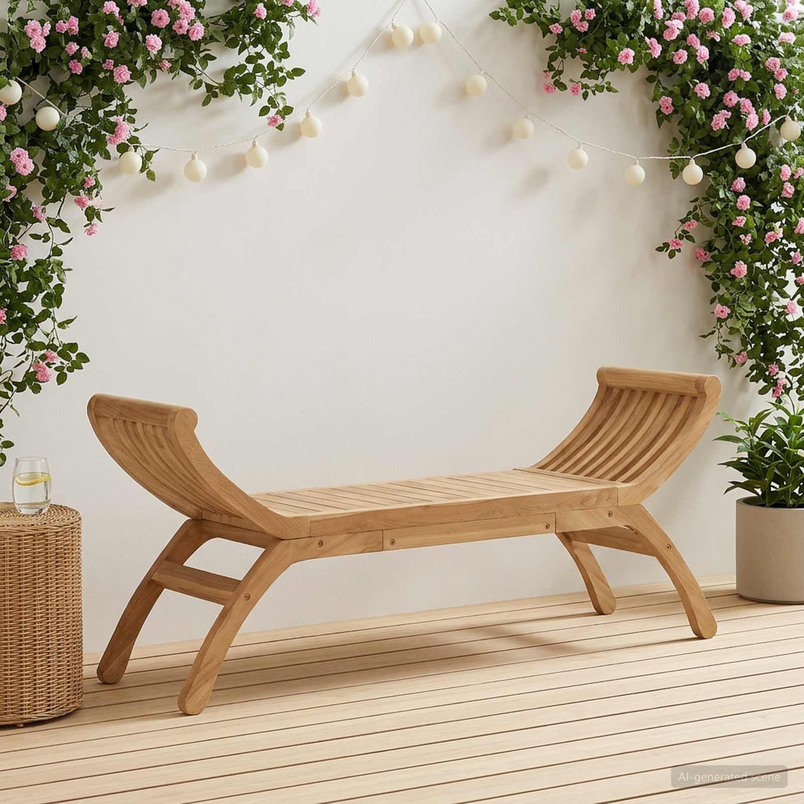 vidaXL Gartenbank Gartenbank 2 -Seater 126 cm Massivholz Natur (1-St)
