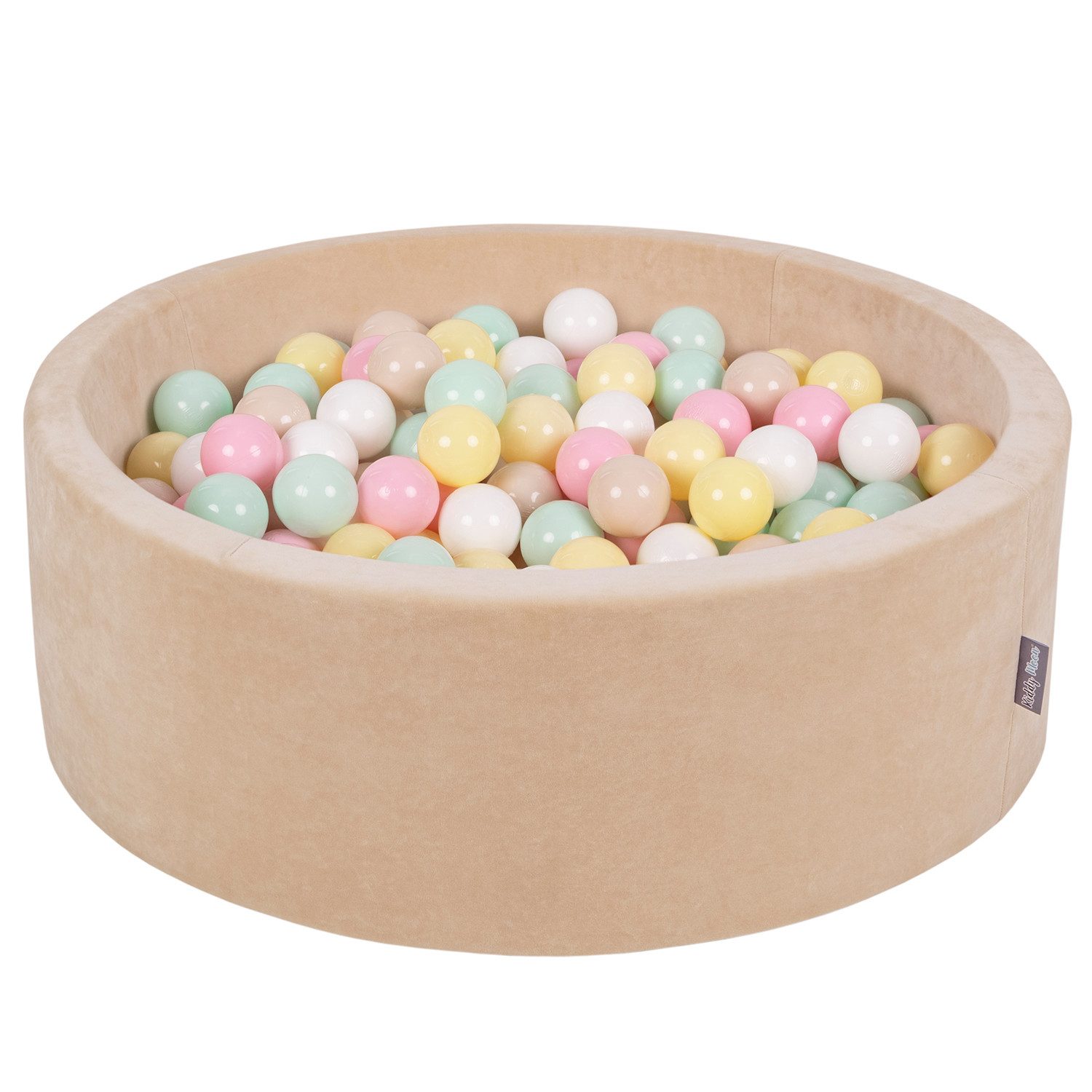 KiddyMoon Bällebad OK30V, (Bällepool mit bunten Bällen, 200-tlg., Bällepool mit bunten Bällen), Samt Bällebad Made in EU
