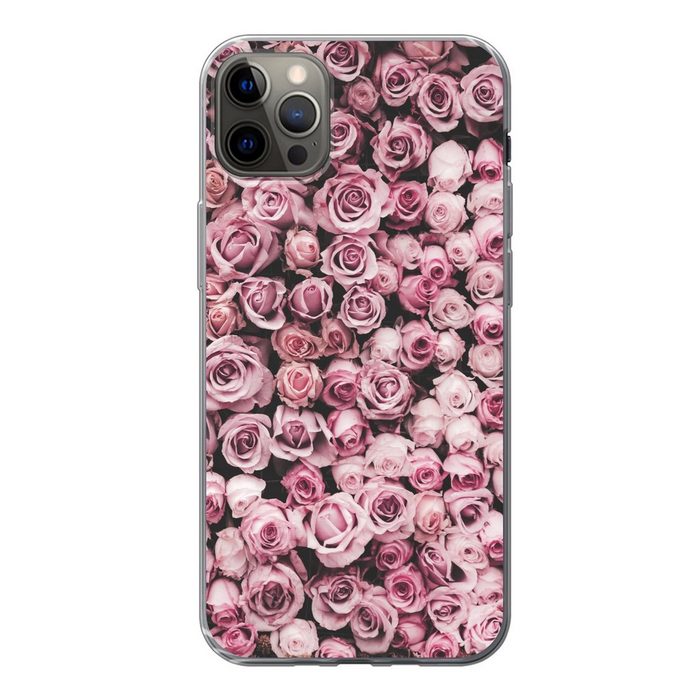 MuchoWow Handyhülle Blumen - Rosen - Natur - Rosa - Botanisch Handyhülle Apple iPhone 13 Pro Max Smartphone-Bumper Print Handy