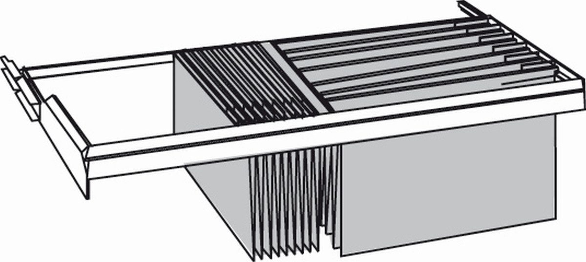 Aktenschrank Teleskop-Auszugsrahmen (12 Module) schwarz